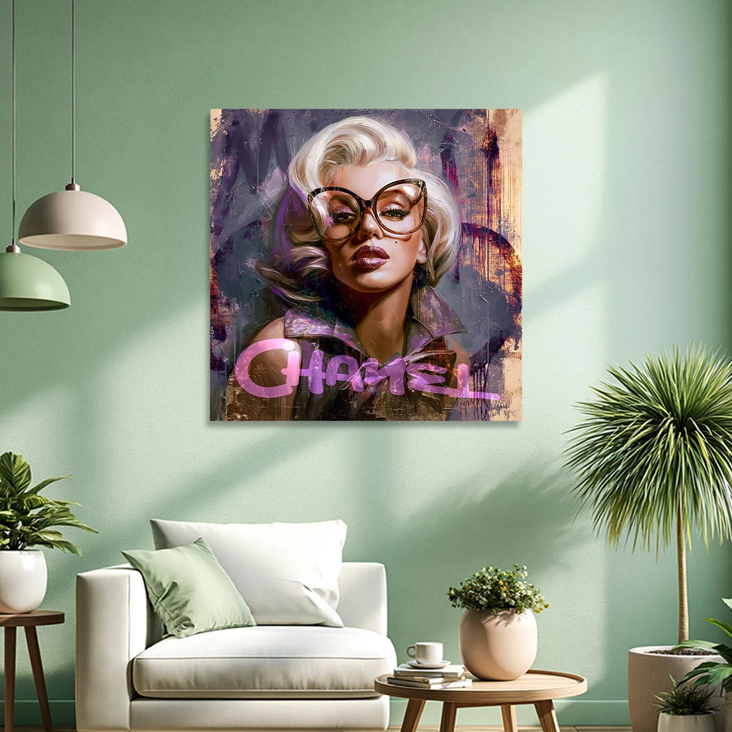 Monroe Chanel Chic Aluminiumbild gebürstet