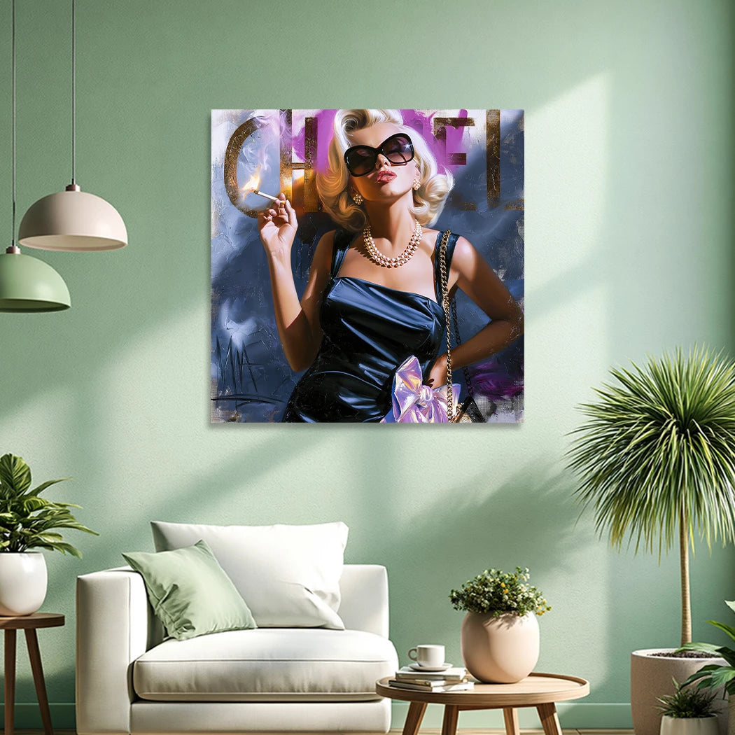Marilyn Monroe Smoke Aluminiumbild gebürstet