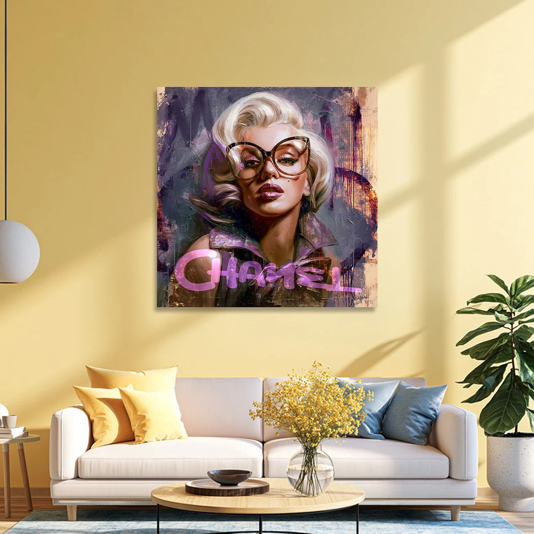 Monroe Chanel Chic Aluminiumbild gebürstet