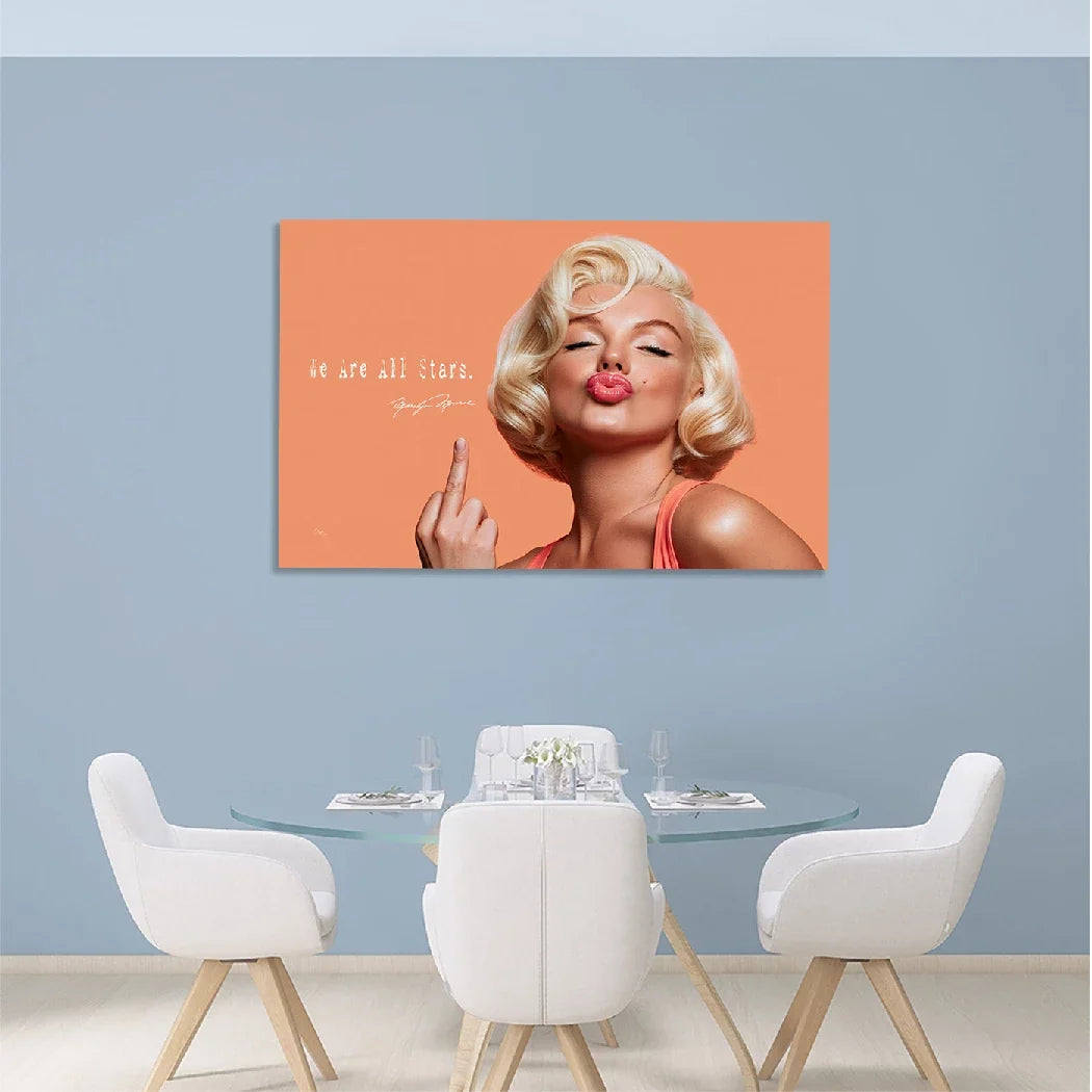 Marilyn Monroe Star Kiss Aluminiumbild gebürstet