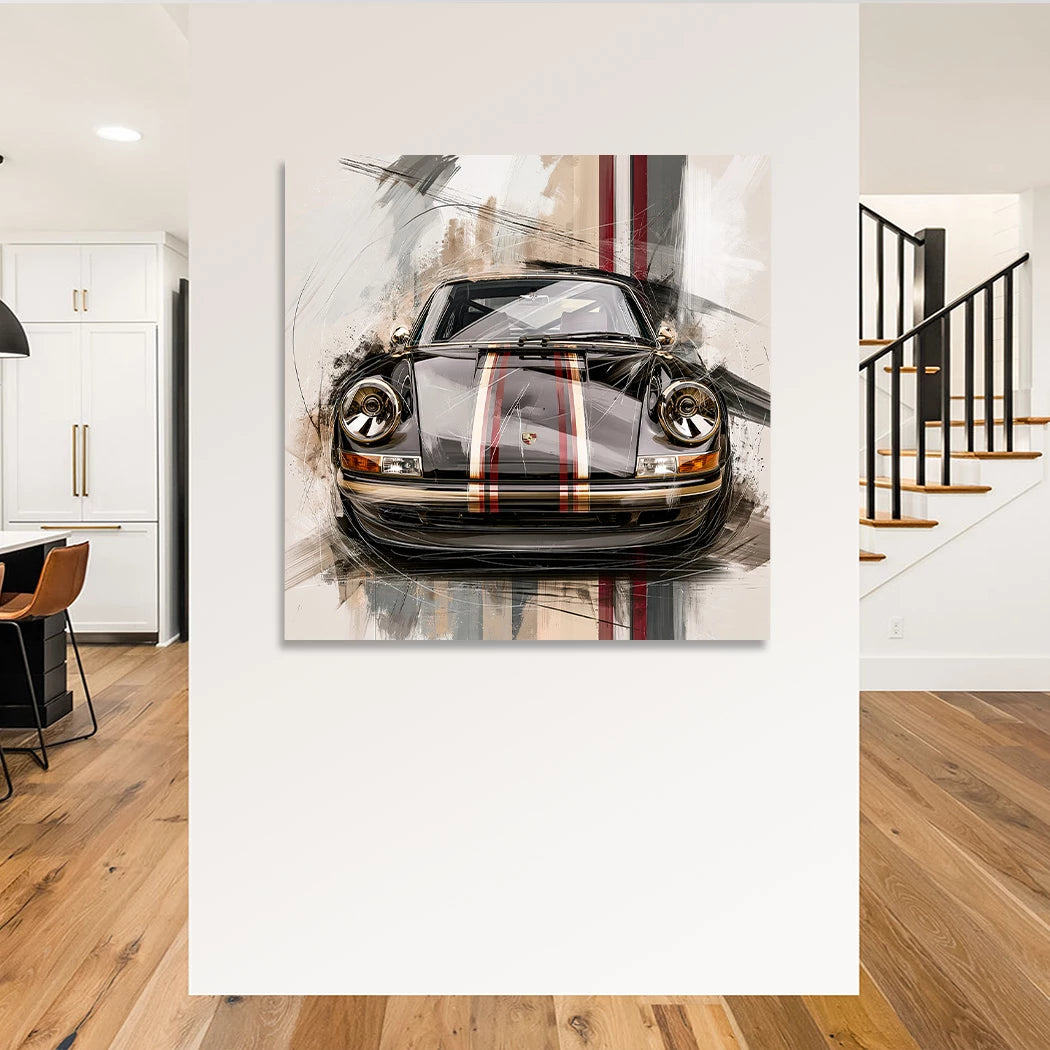 Porsche 911 Noble Aluminiumbild gebürstet