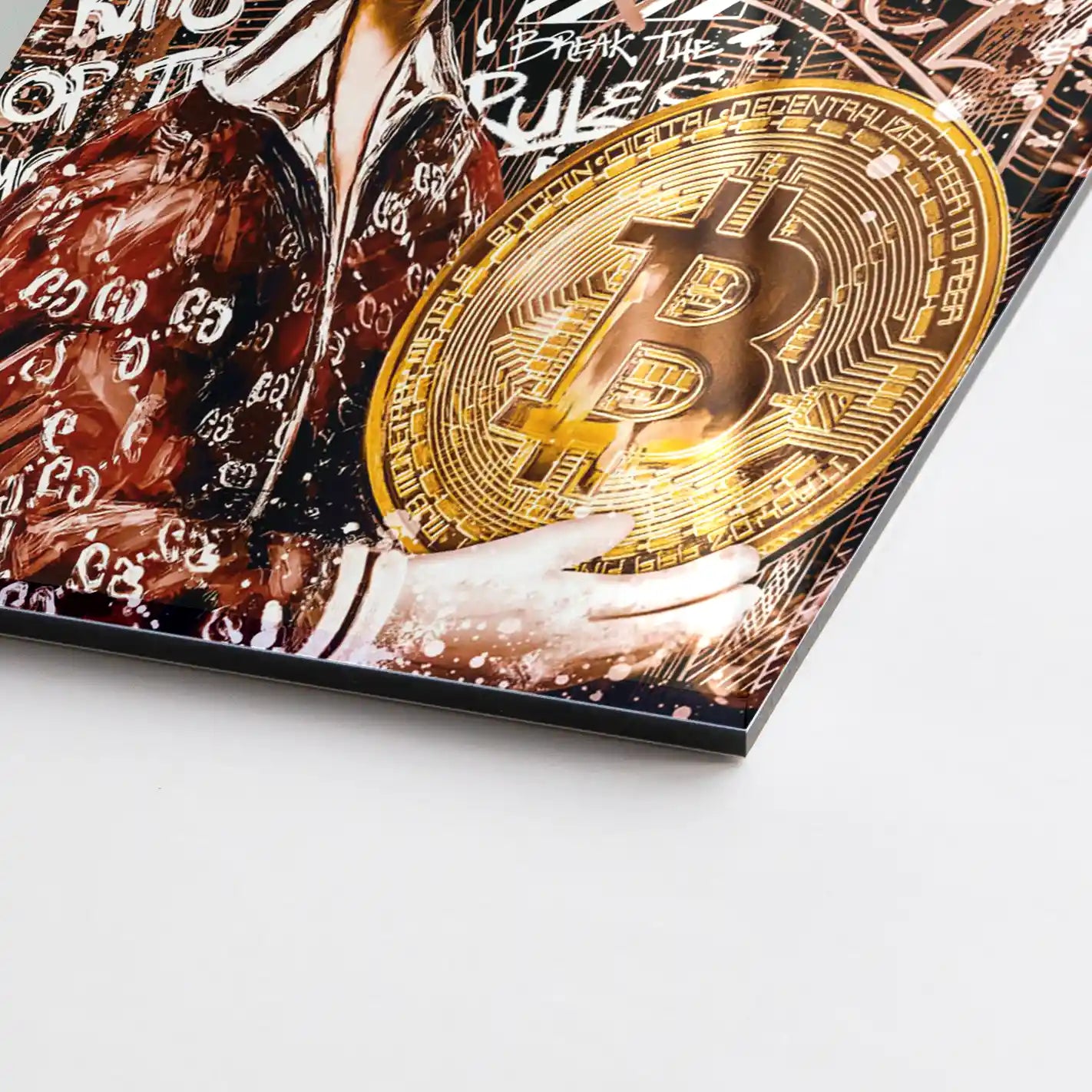 Dagobert Bitcoin Retro Pop Art Aludibond Gebürstet - Alu Dibond Bild Gebürstet