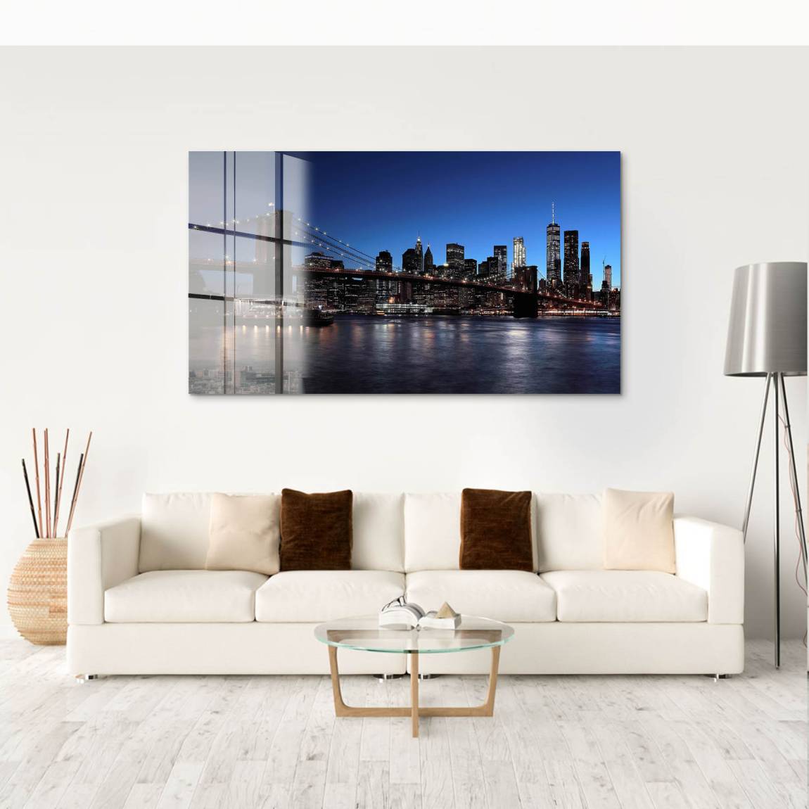 Manhatten bei Nacht Acrylglasbild