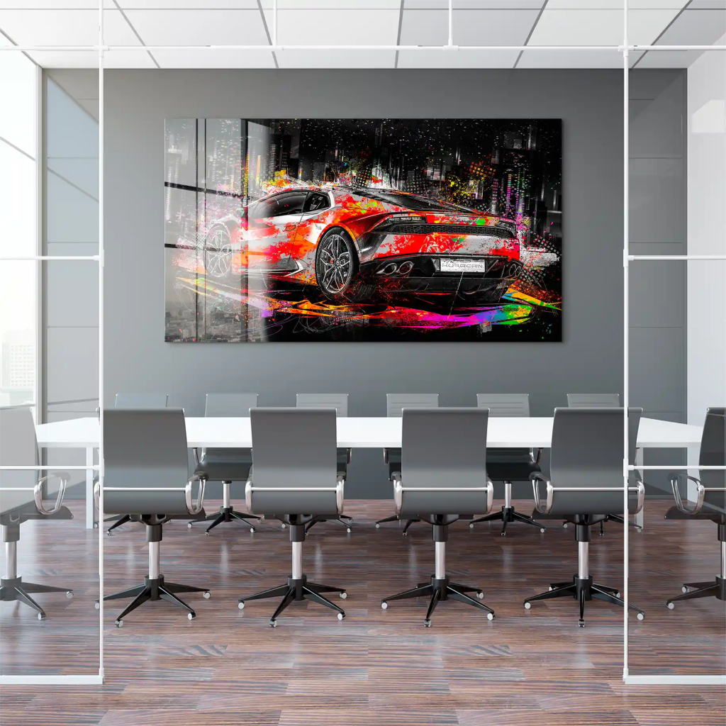 Lambo Huracan Pop Art Style Acrylglas Bild INGALERIE