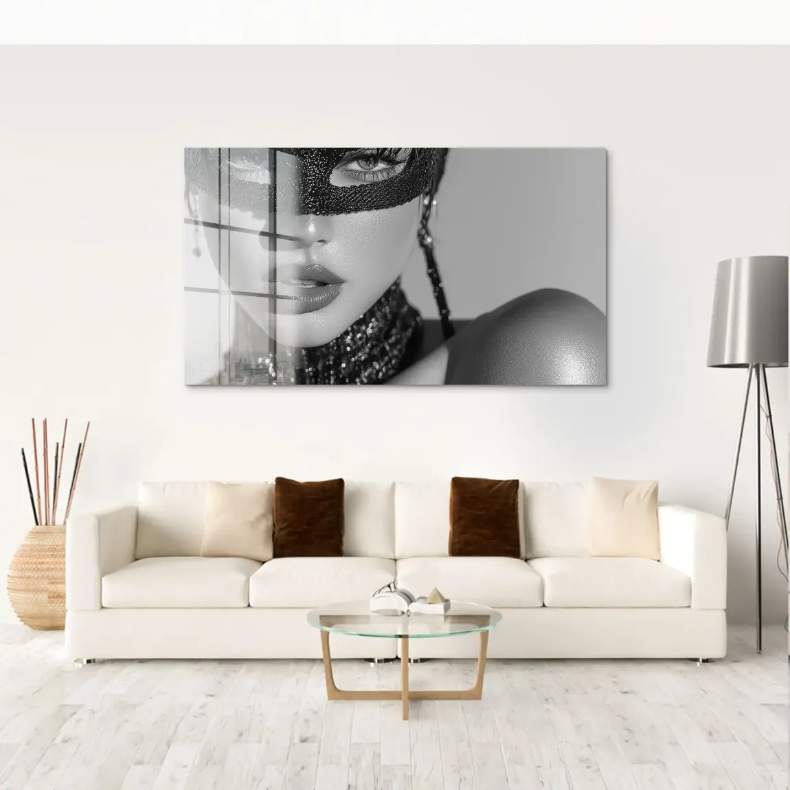 Masked Beauty Noir Art Acrylglas Bild
