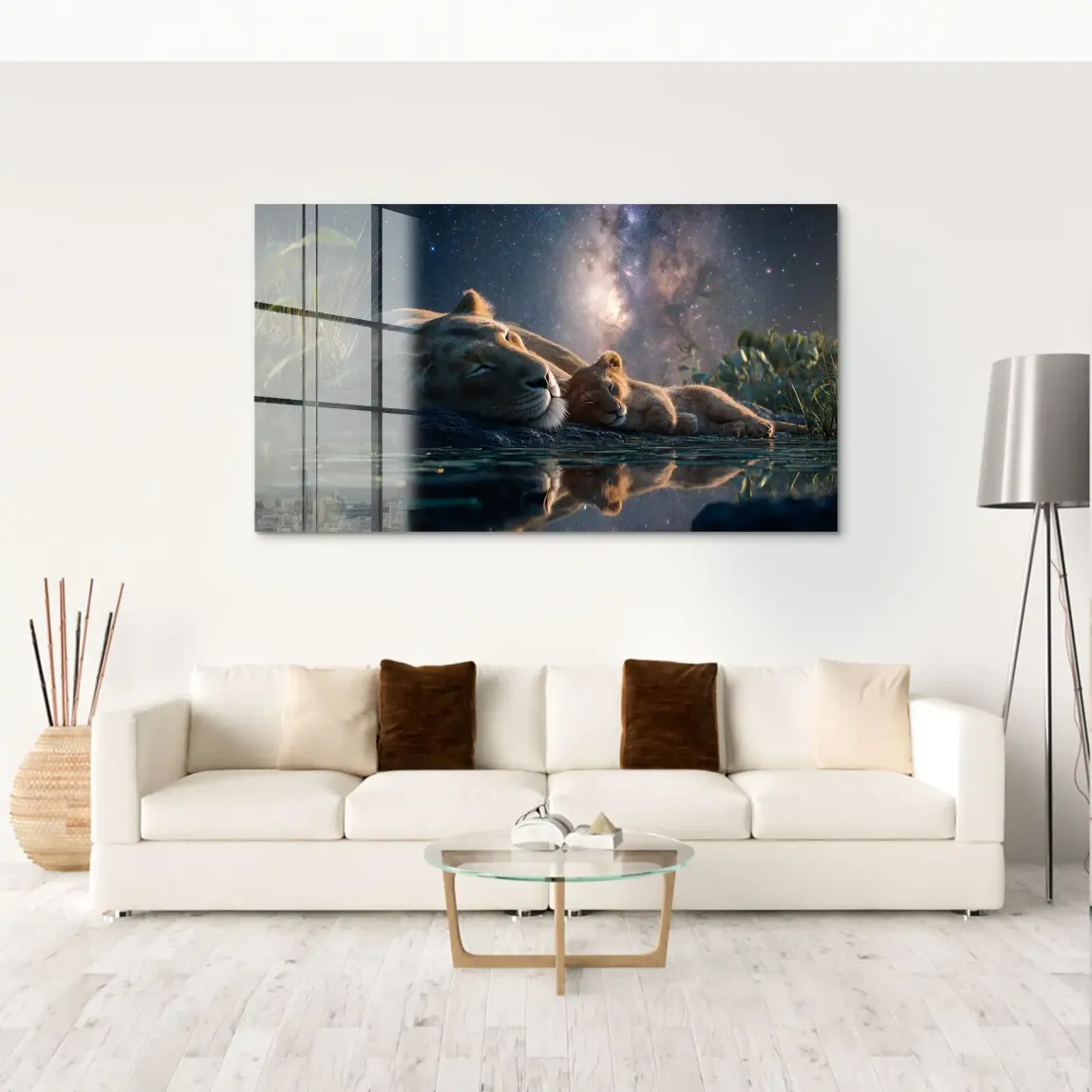 Löwen Serenade Acrylglasbild