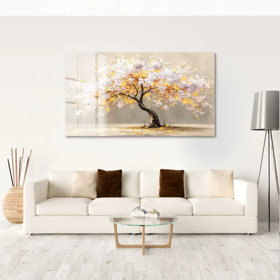 Gold Leaf Tree Art Acrylglas Bild