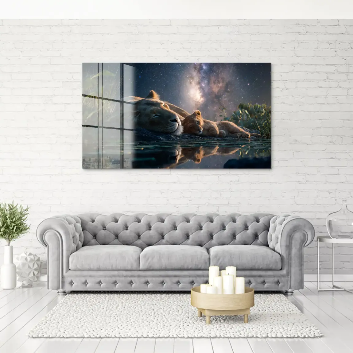 Löwen Serenade Acrylglasbild