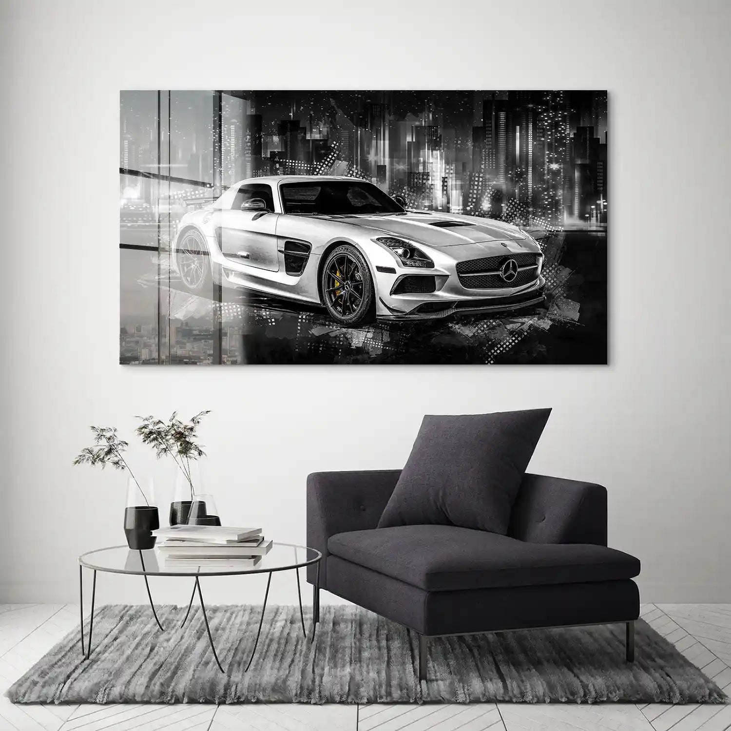 Mercedes SLS City Style Acrylglas Bild INGALERIE