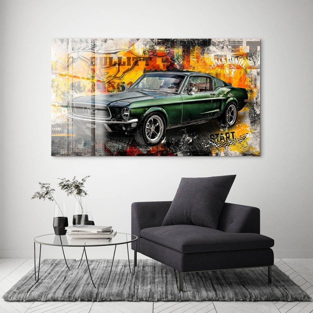 Ford Mustang Bullitt Pop Art Acrylglas Bild INGALERIE