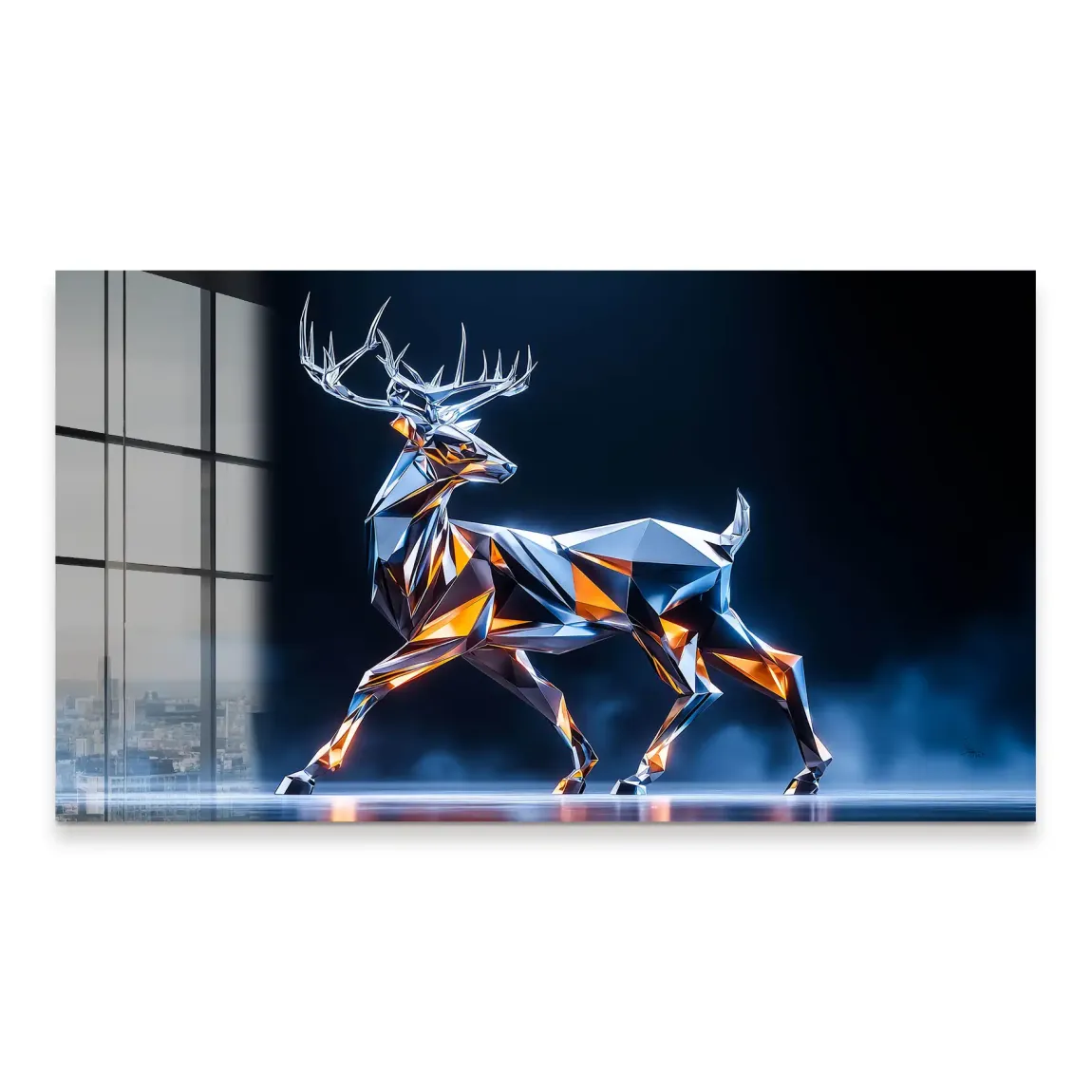 Kristall Hirsch Acrylglas Bild