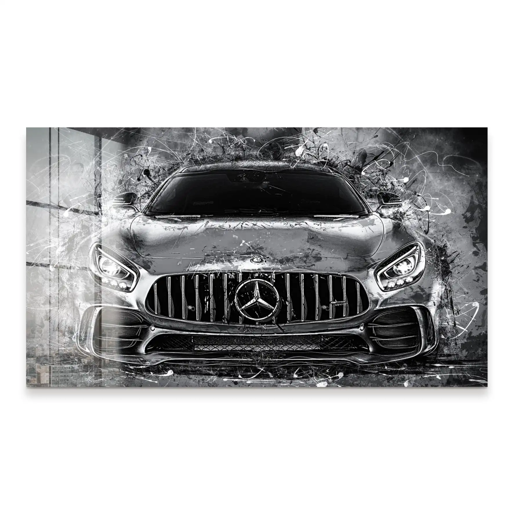 Mercedes AMG GT Silver Style Acrylglas Bild INGALERIE