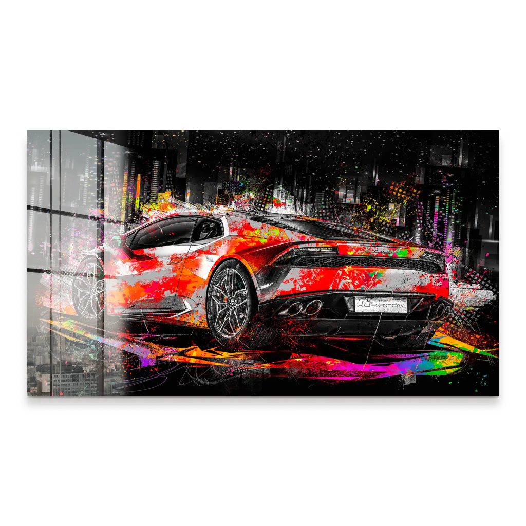 Lambo Huracan Pop Art Style Acrylglas Bild INGALERIE