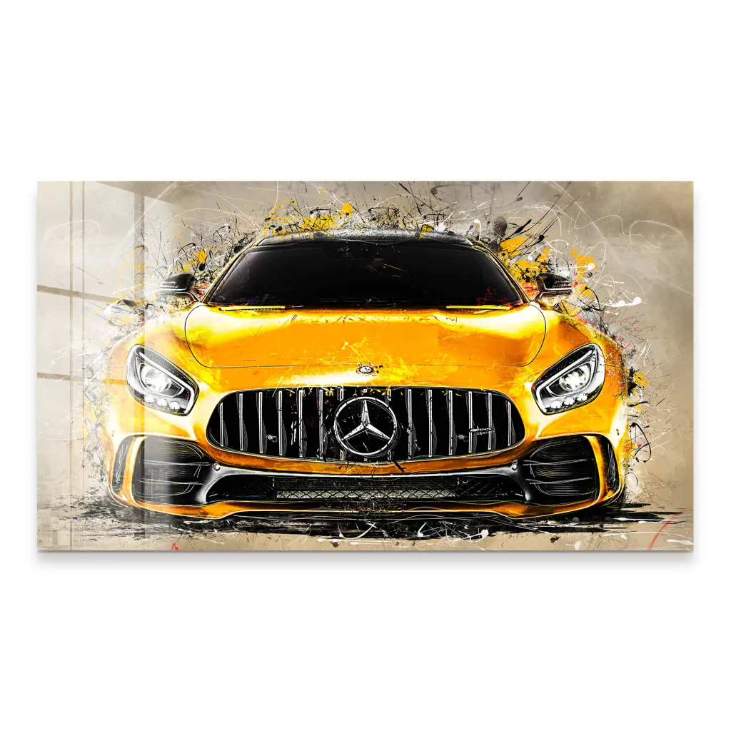 Mercedes AMG GT Retro Style Acrylglas Bild INGALERIE