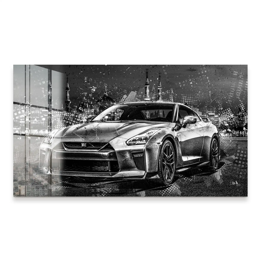 Nissan GT-R Abstrakt Style Acrylglas Bild INGALERIE
