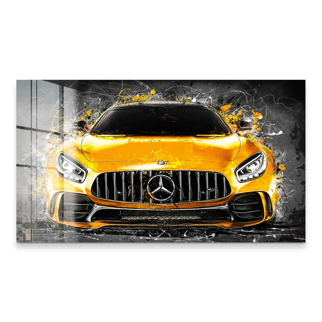 Mercedes AMG GT Yellow Style Acrylglas Bild INGALERIE