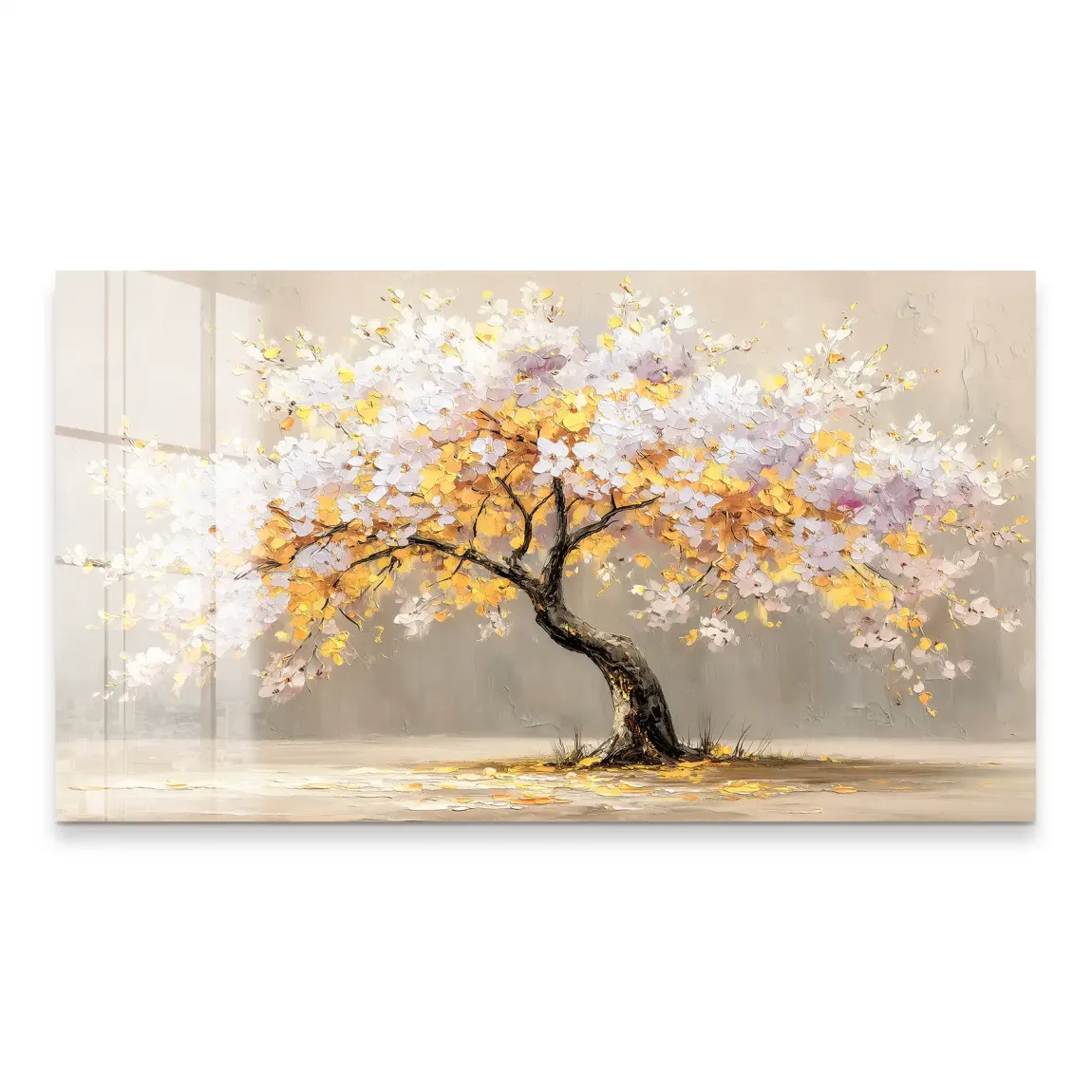 Gold Leaf Tree Art Acrylglas Bild