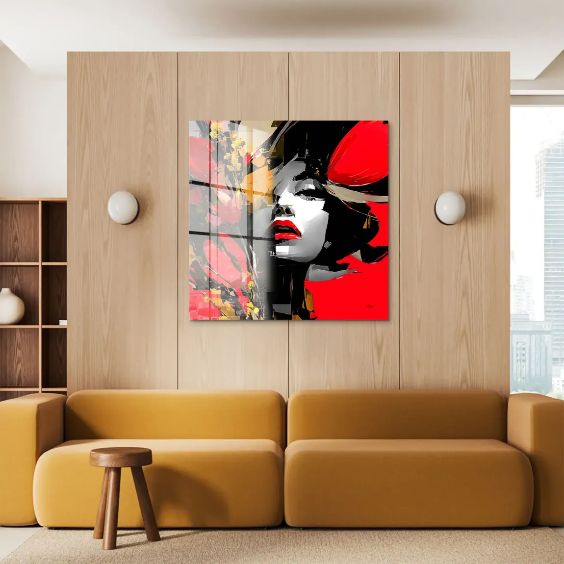 Rouge Abstrakt Acrylglasbild