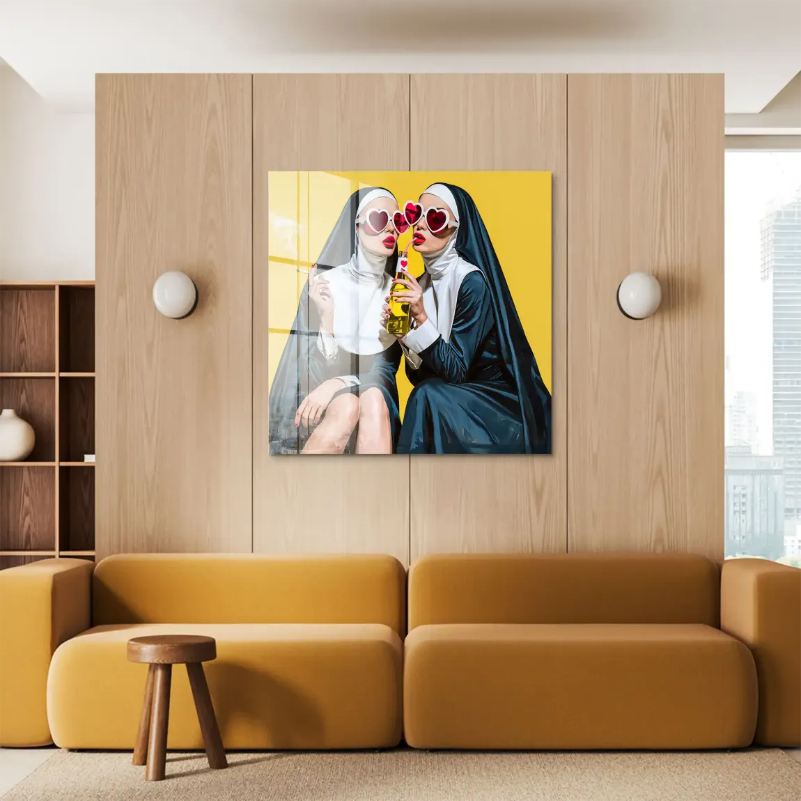 Nonnen Popart Acrylglasbild