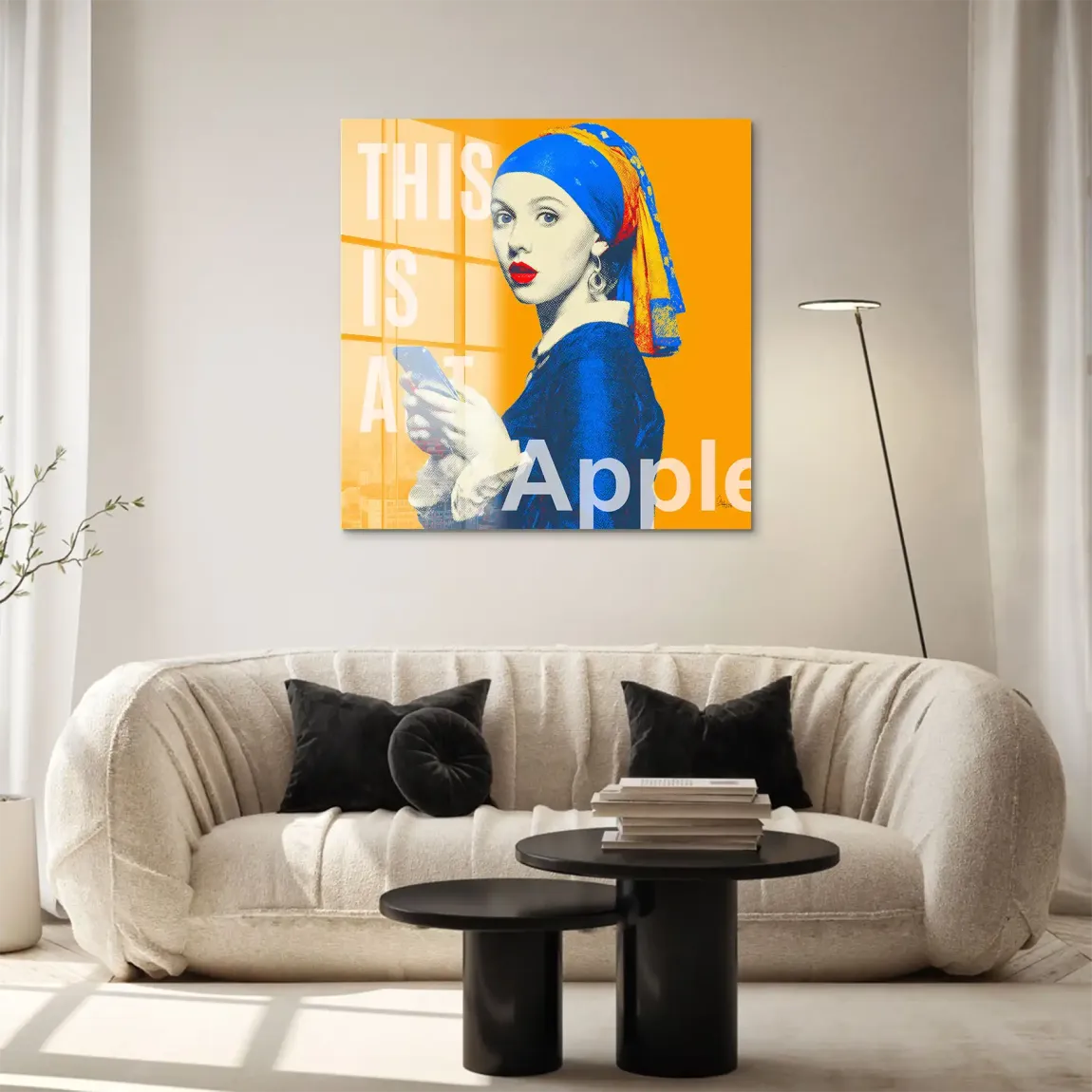 Perlenmädchen Pop Art Acrylglasbild