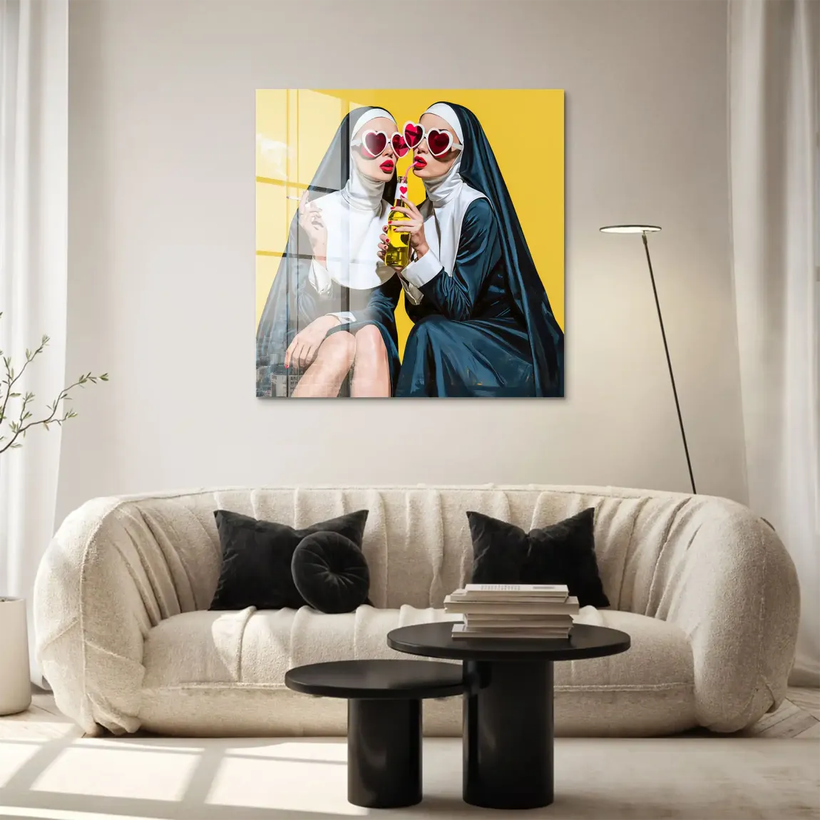 Nonnen Popart Acrylglasbild