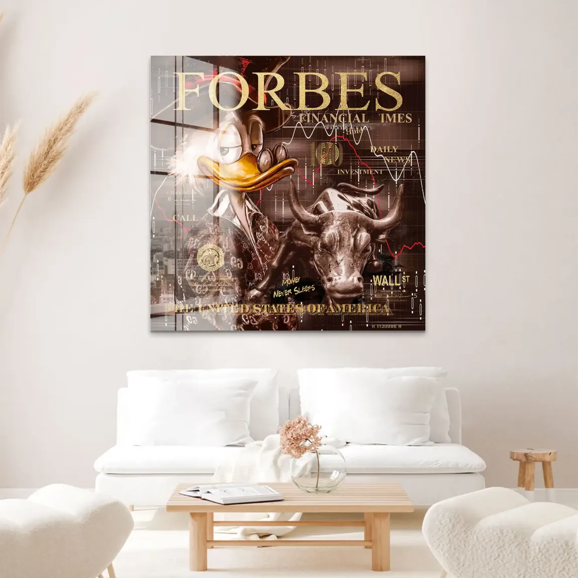 Dagobert Duck Wallstreet Vintage Acrylglas Bild