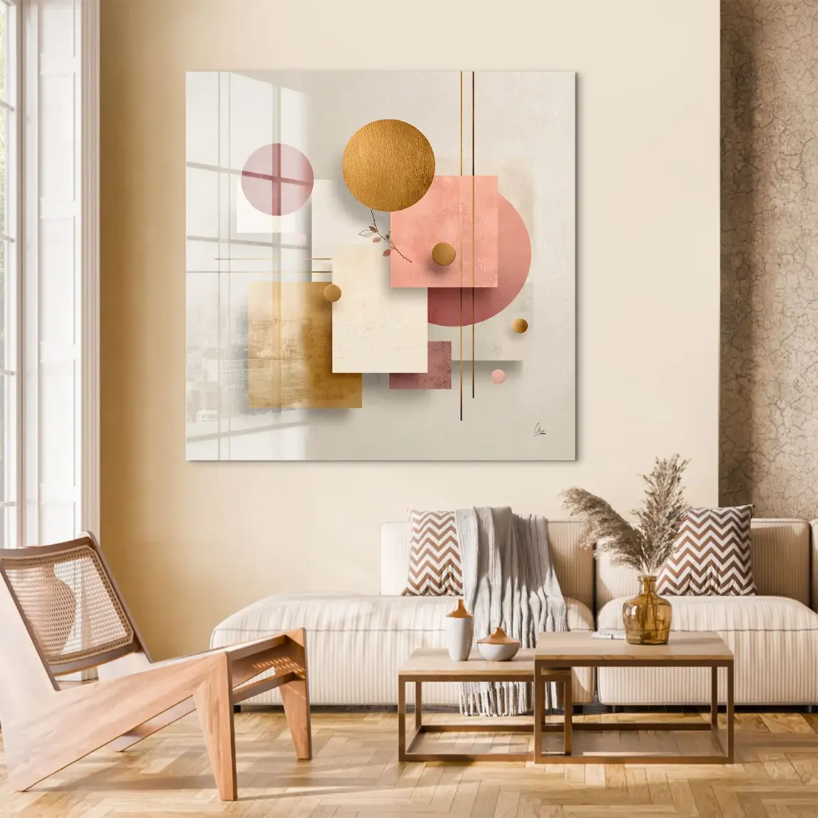 Golden Geometry Acrylglas Bild