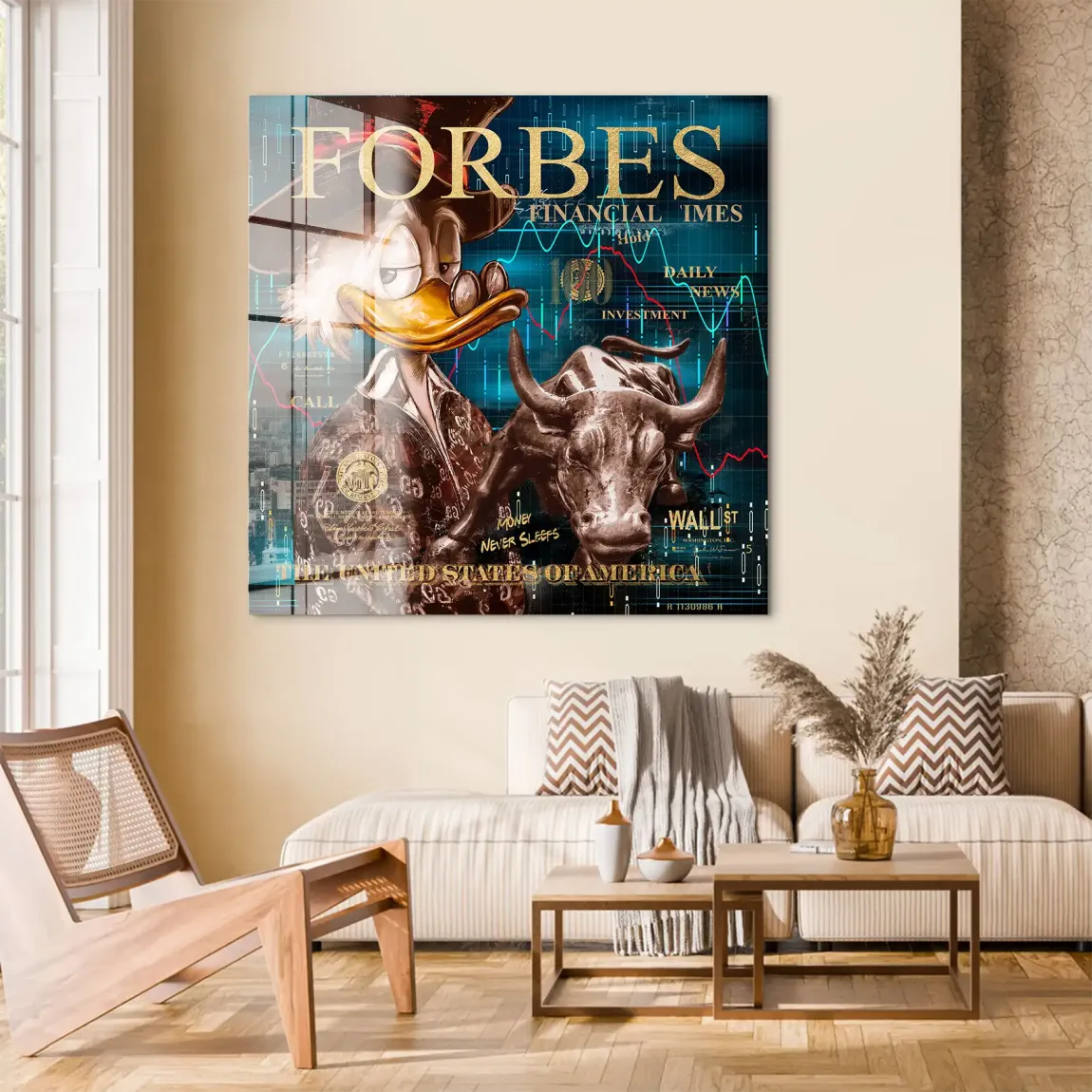 Dagobert Duck Wallstreet Acrylglas Bild