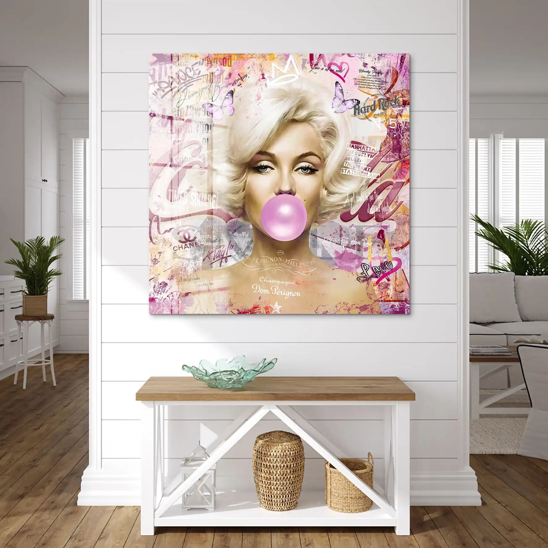 Marilyn Monroe Bubble Gum Pop Art Acrylglas Bild INGALERIE