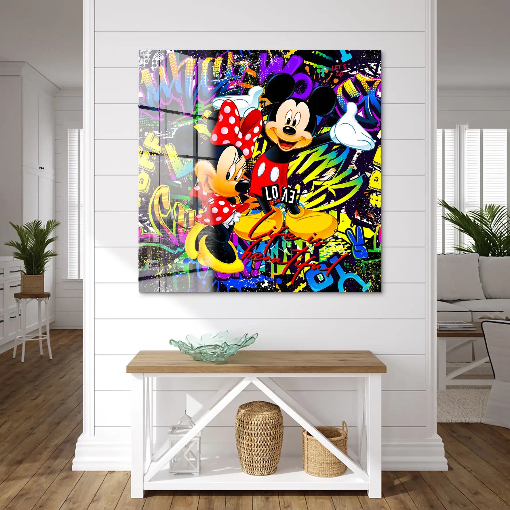 Micky & Minnie Graffiti Nr.2 Acrylglas Bild INGALERIE