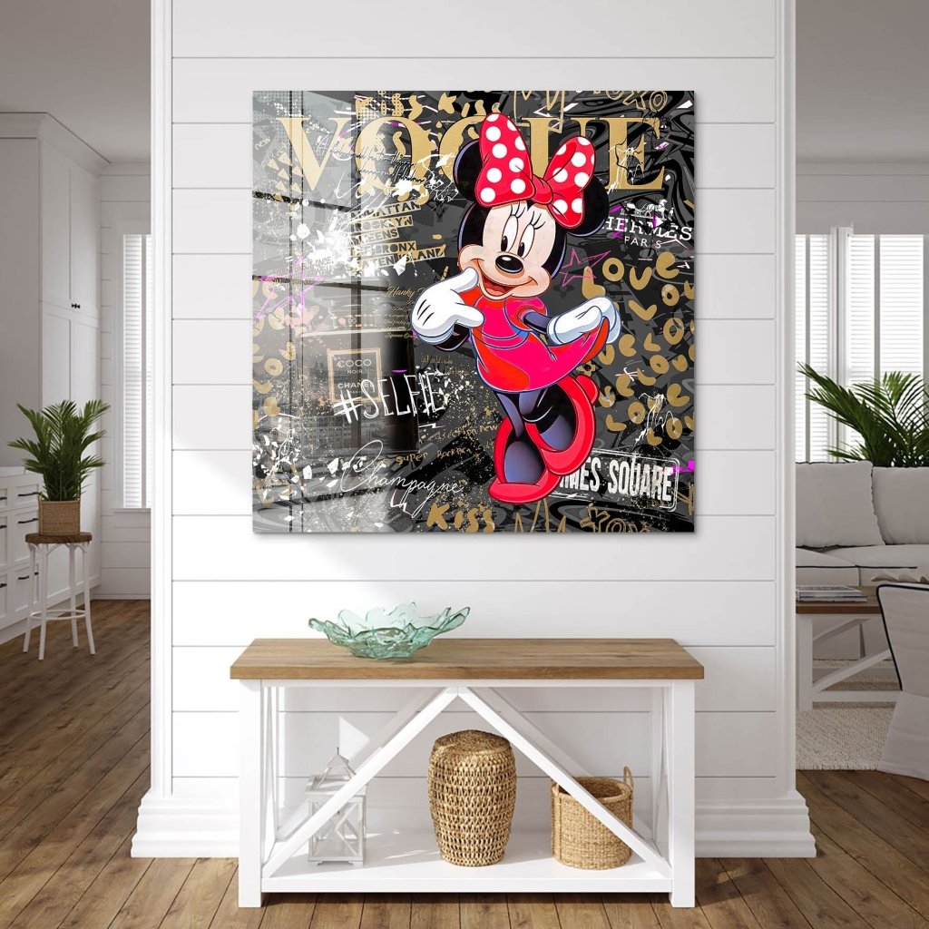 Minnie Vogue Gold Pop Art Acrylglas Bild INGALERIE
