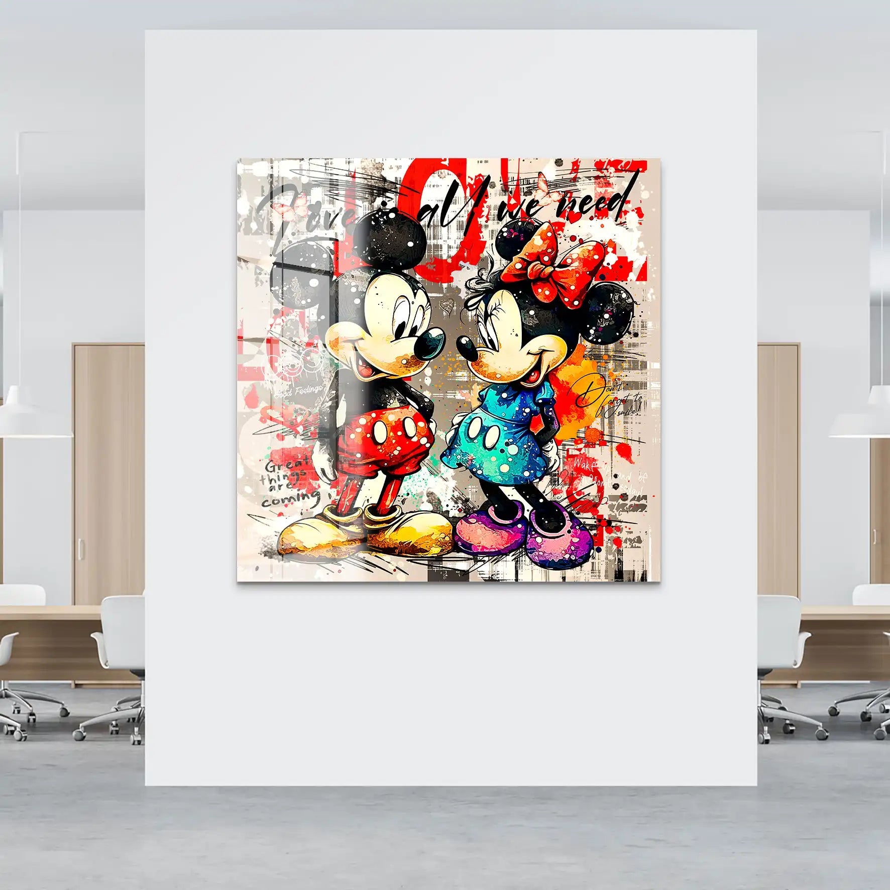 Micky Minnie Love Retro Acrylglas Bild INGALERIE