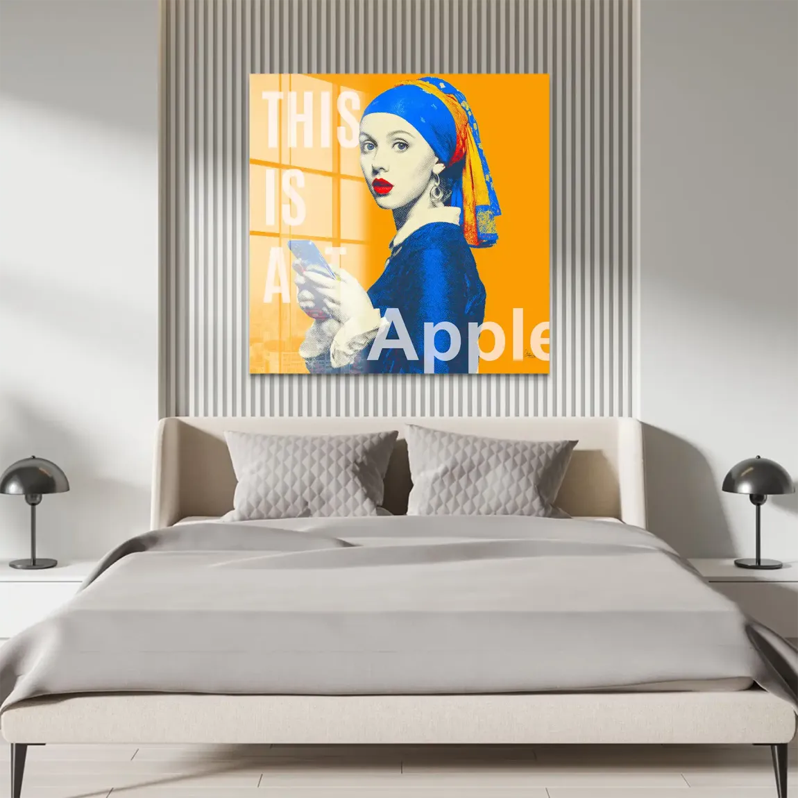 Perlenmädchen Pop Art Acrylglasbild
