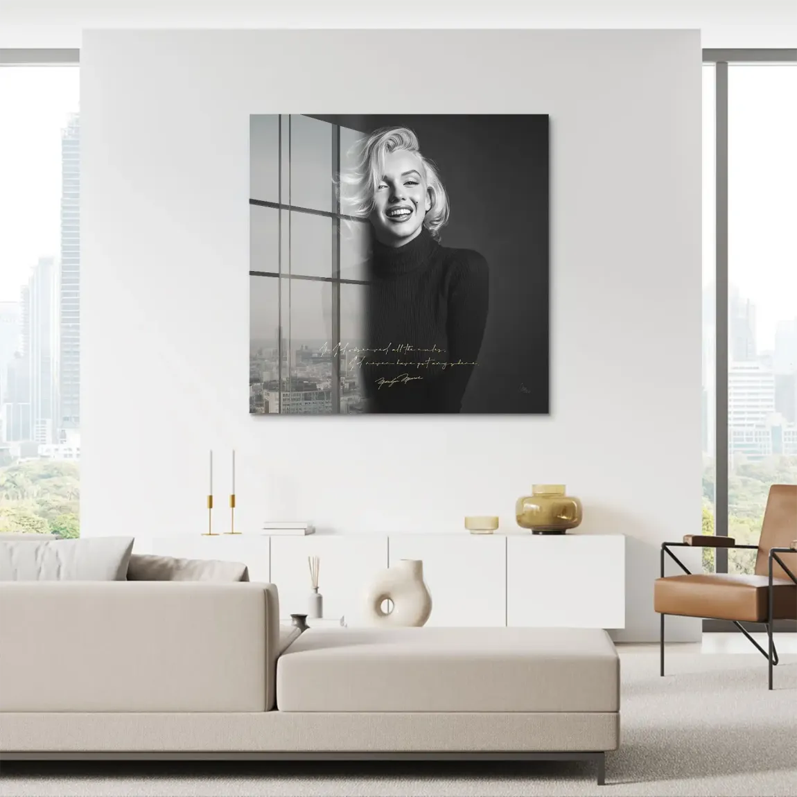 Marilyn Monroe Lächeln Acrylglasbild
