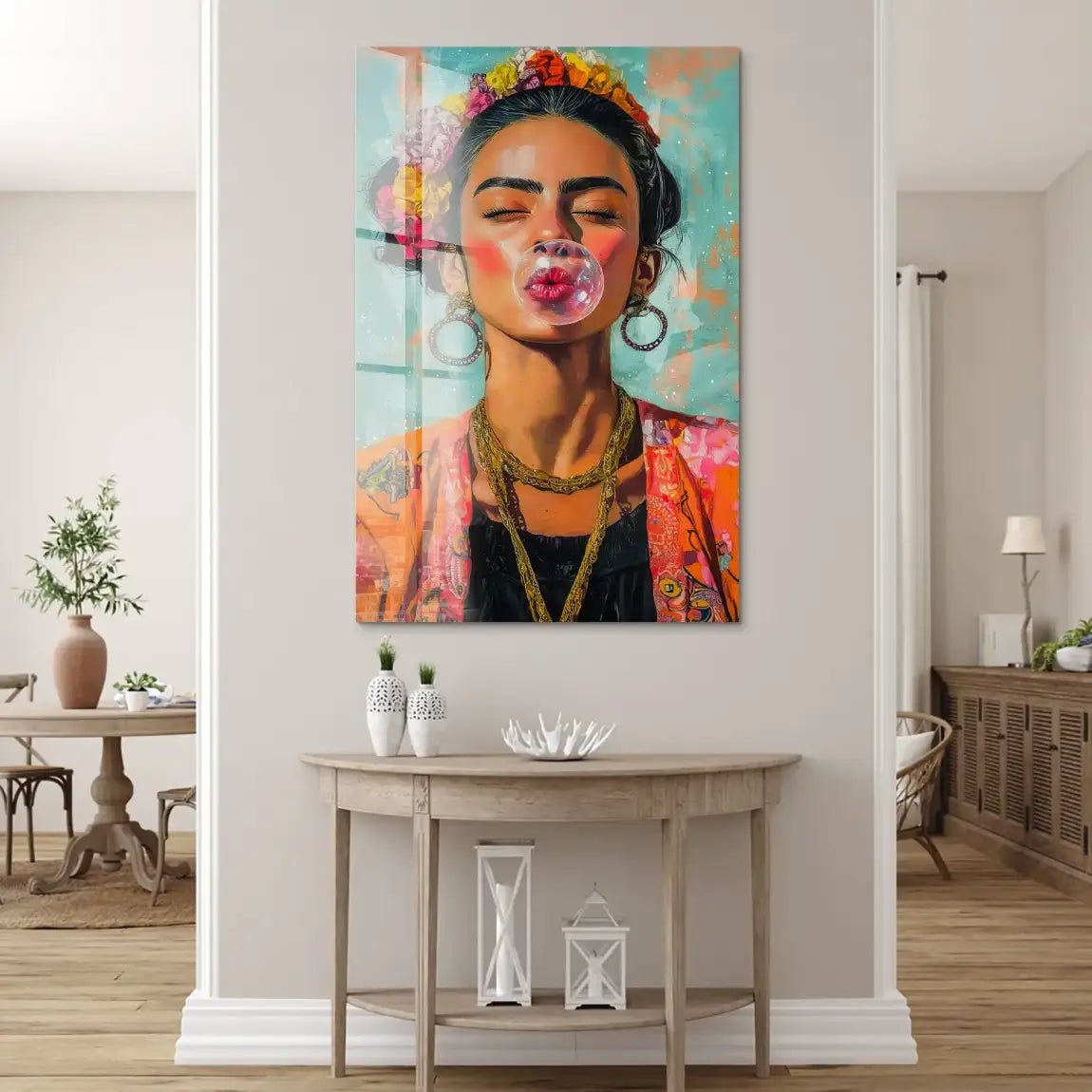 Frida Bubble Gum Acrylglas Bild INGALERIE