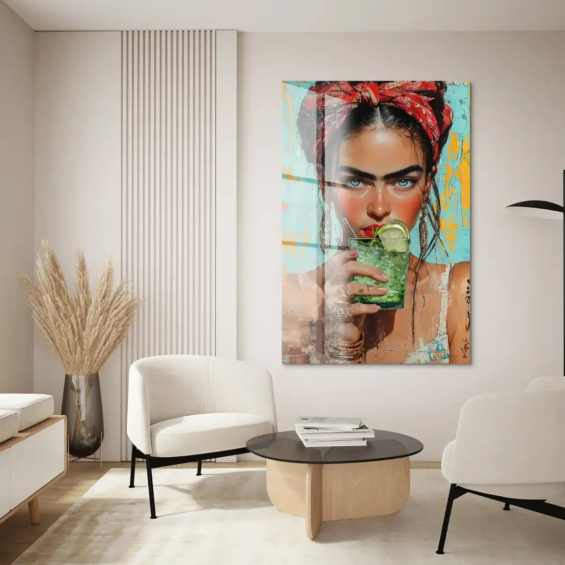 Frida Kahlo Mint Acrylglas Bild