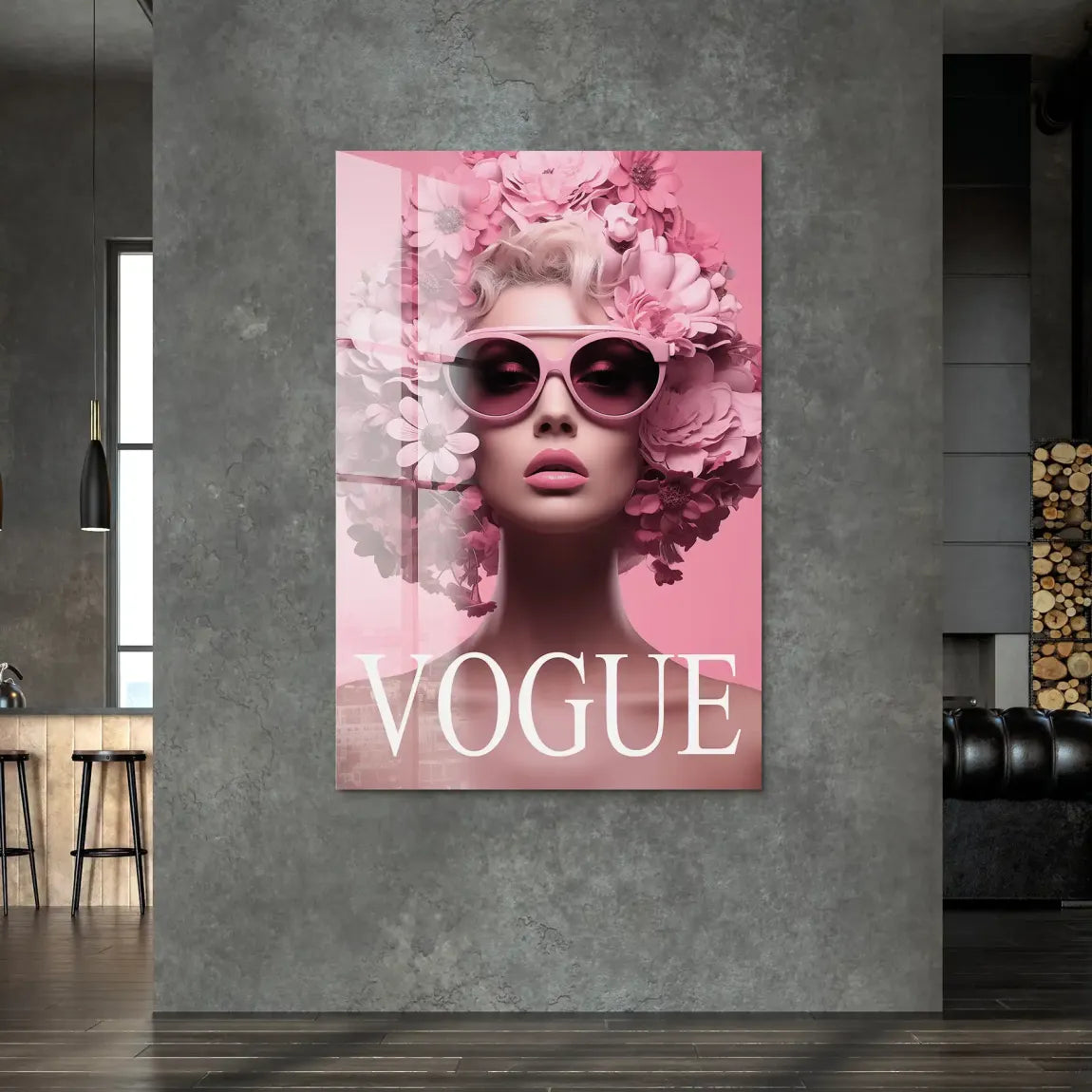 Floral Pink Vogue Acrylglas Bild