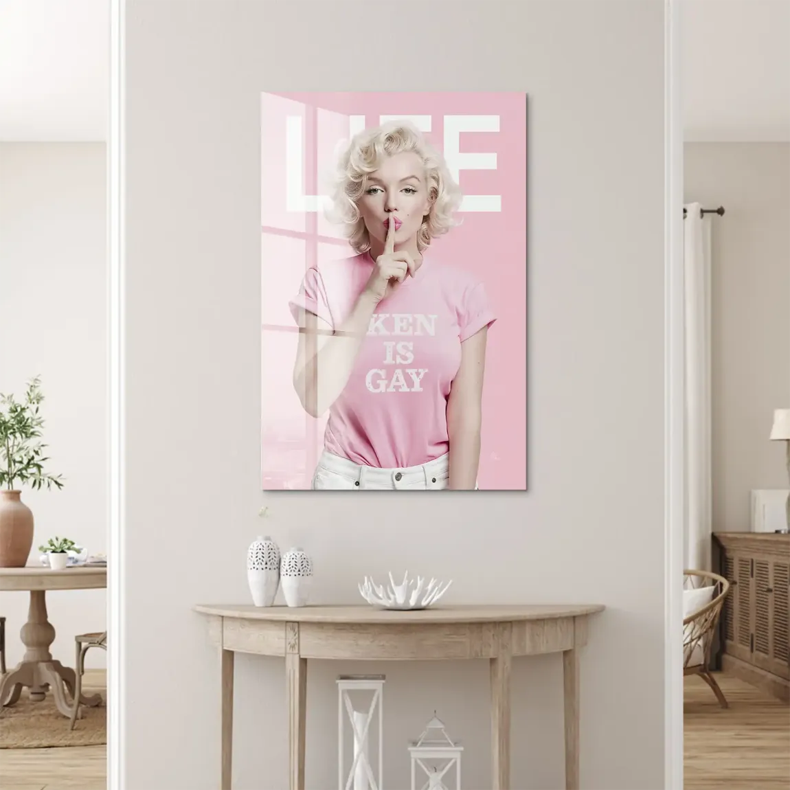 Marilyn Monroe Ken is Gay Acrylglasbild