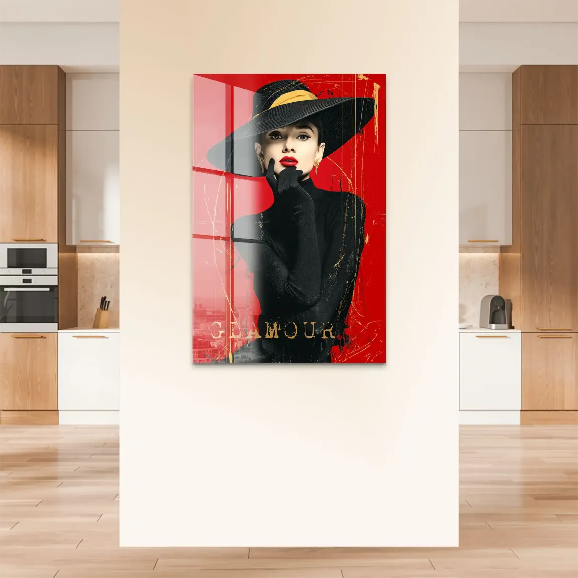 Audrey Hepburn Red Glamour Acrylglas Bild