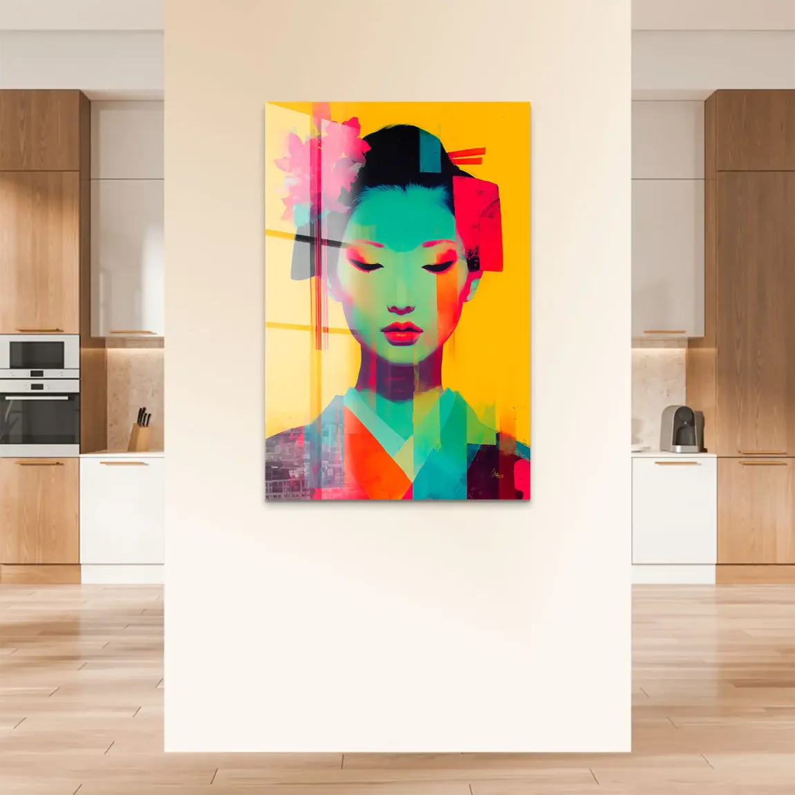 Geisha Neon Pop Acrylglas Bild