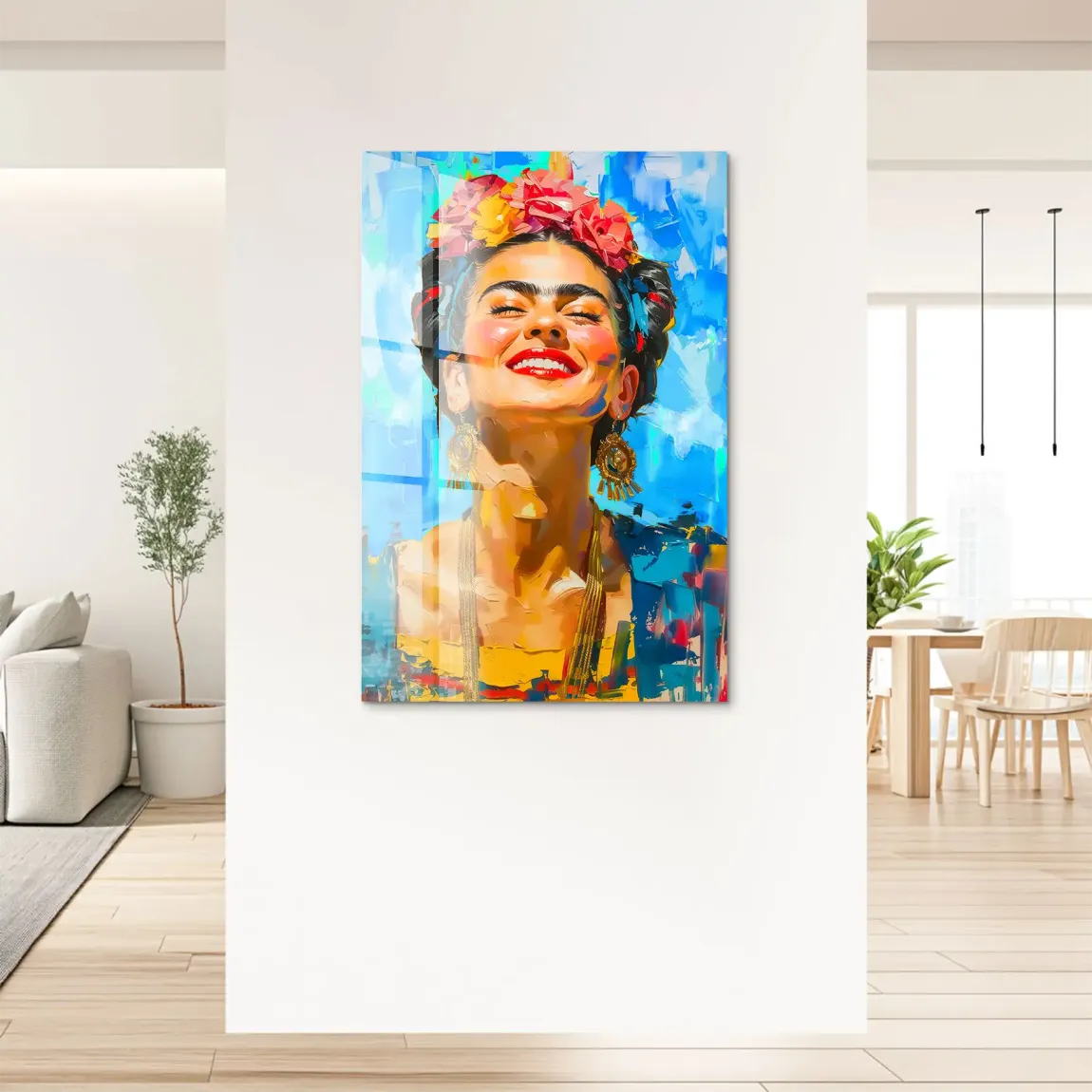 Frida buntes Leben Acrylglasbild