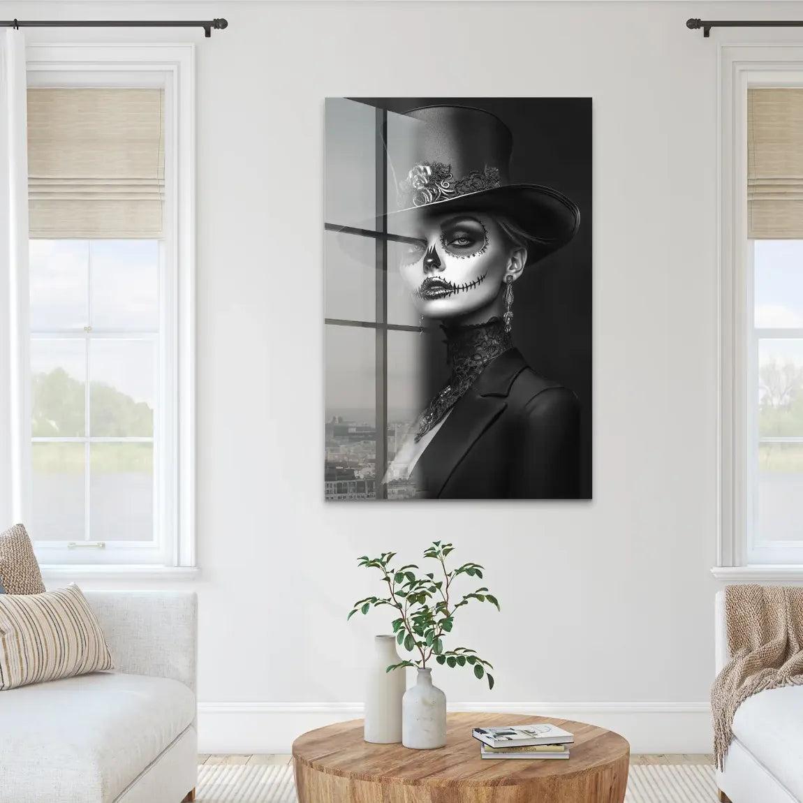 Elegante Lady im modernen Catrina Stil Acrylglas Bild INGALERIE