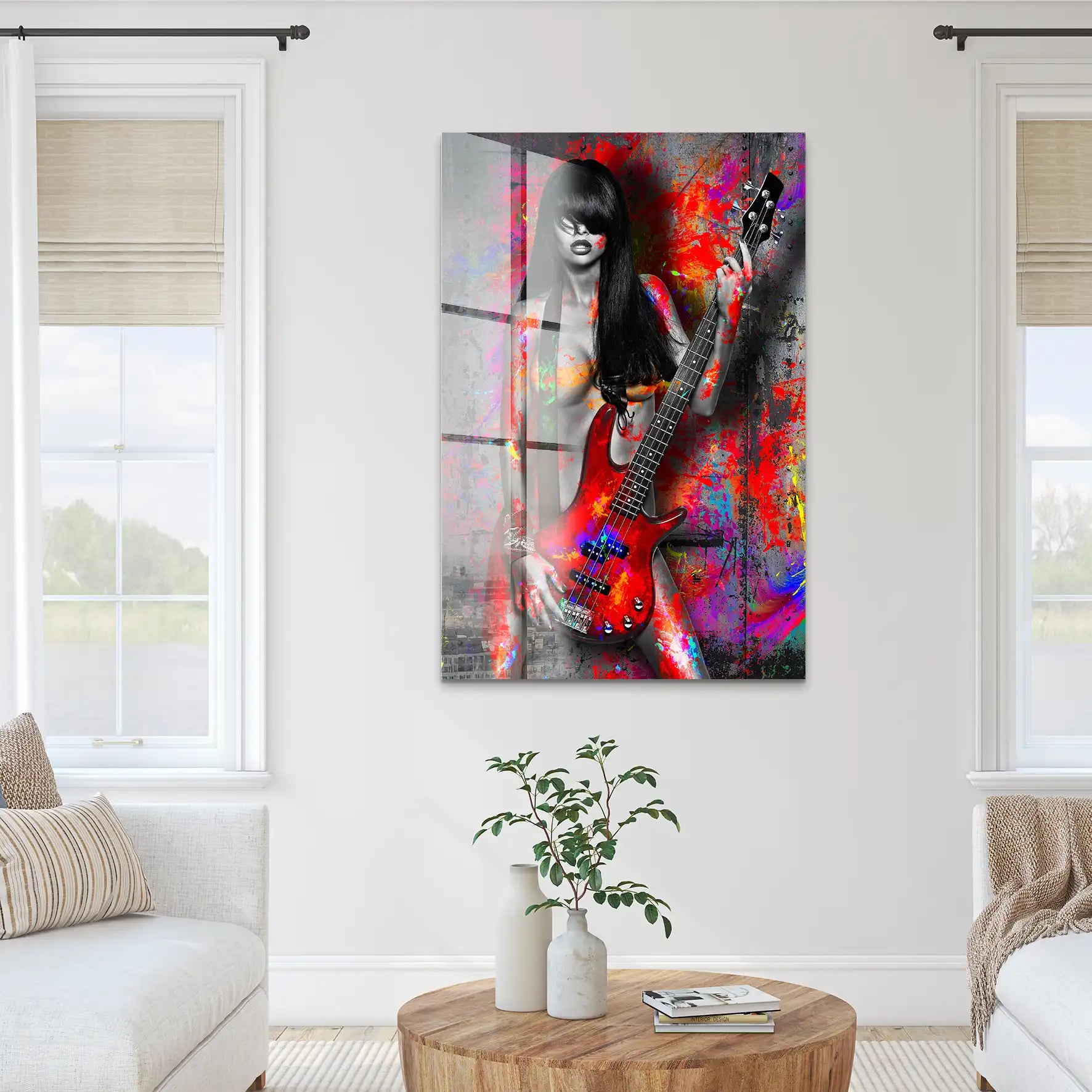 Guitar Abstrakt Color Style Acrylglas Bild INGALERIE