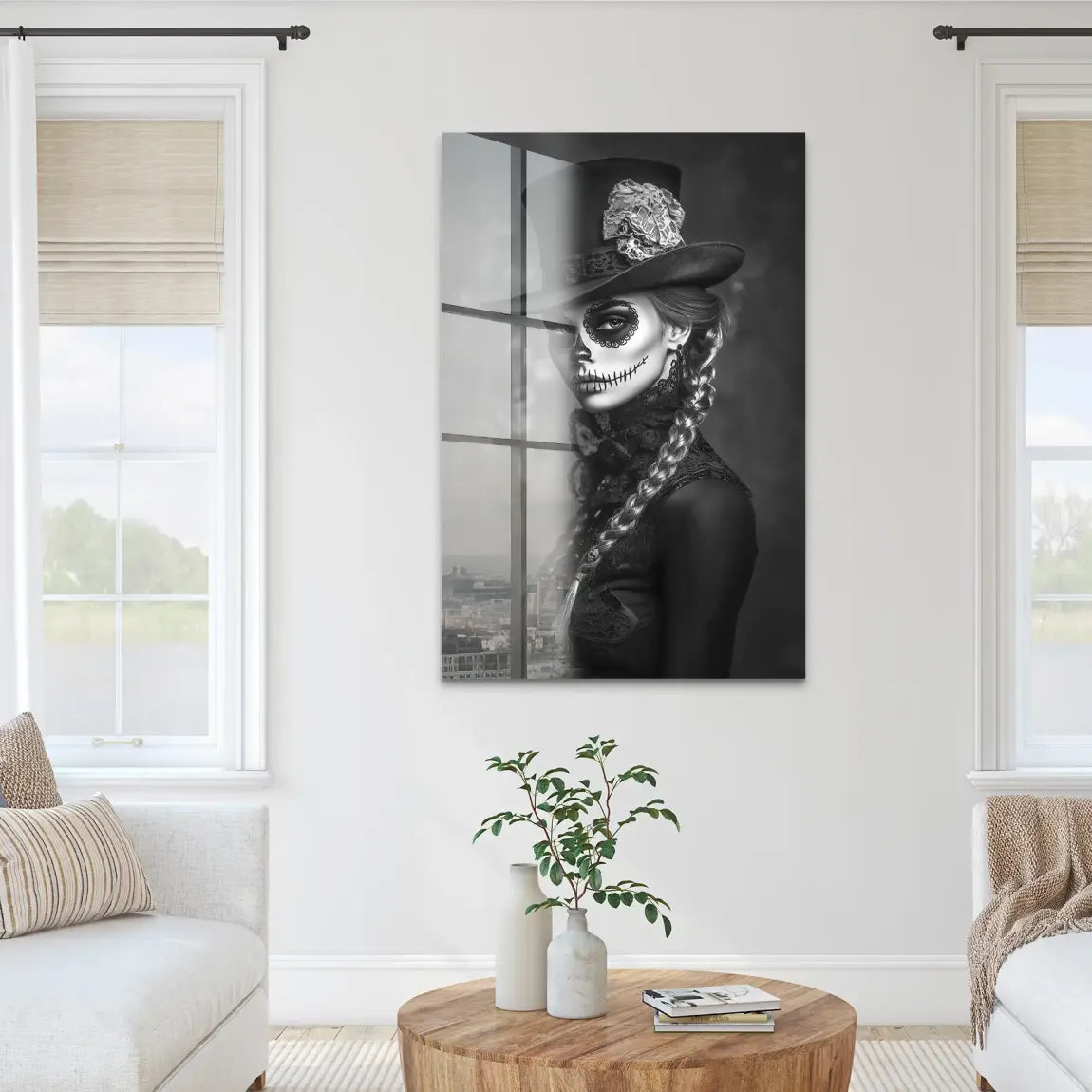 La Catrina Noir – Stil trifft Schattenkunst Acrylglas Bild INGALERIE