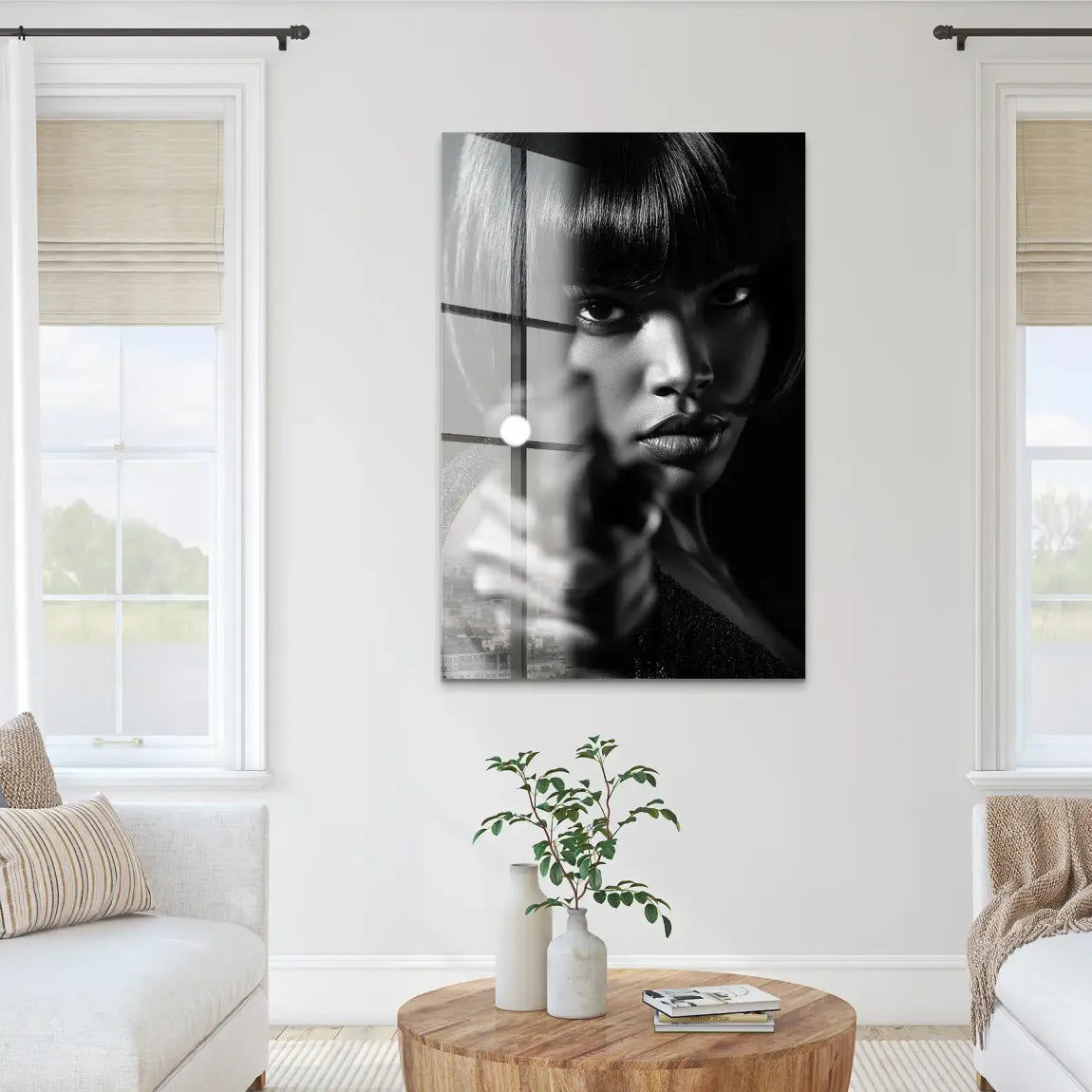 Black Gun Girl Acrylglas Bild INGALERIE