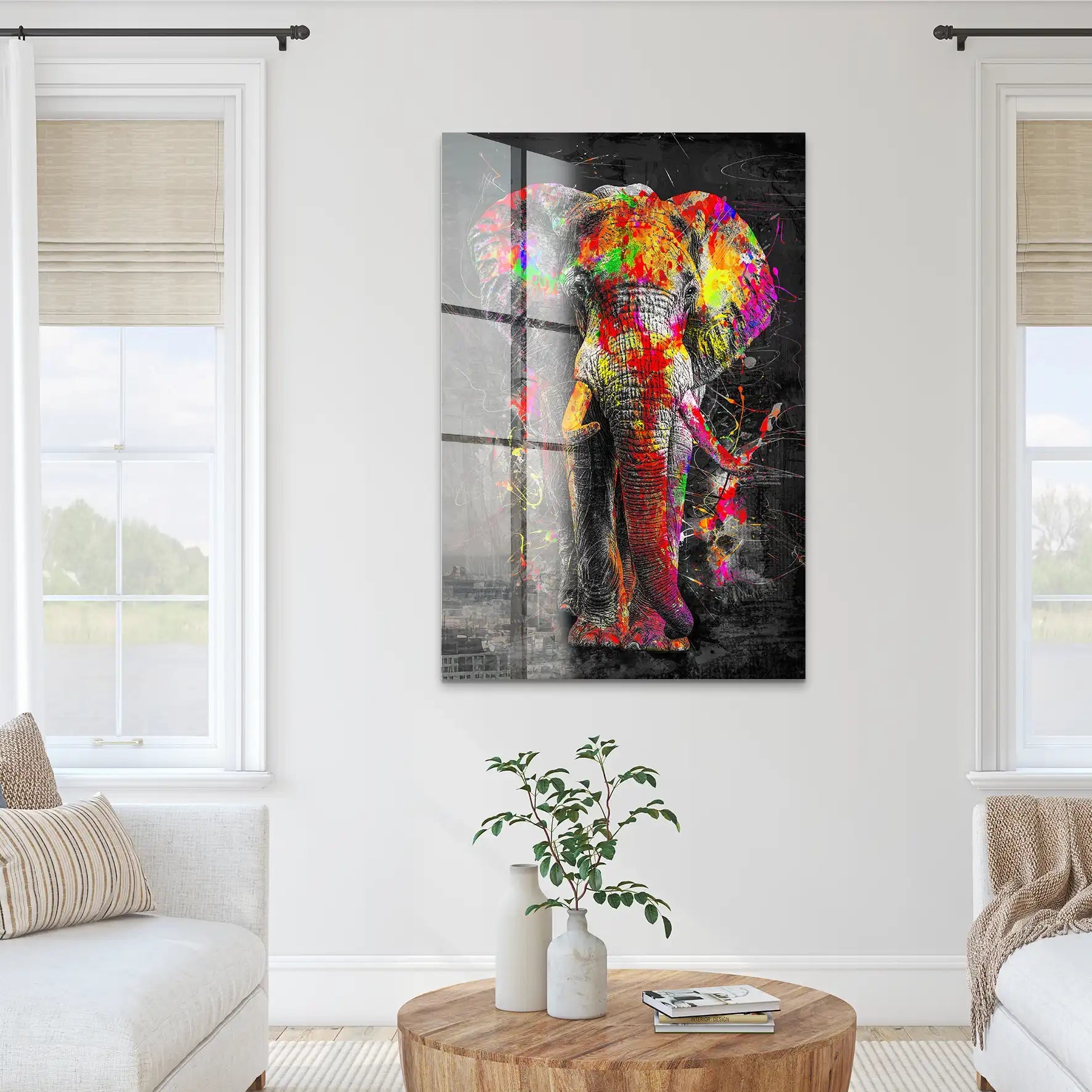 Elefant Abstrakt Style Acrylglas Bild INGALERIE