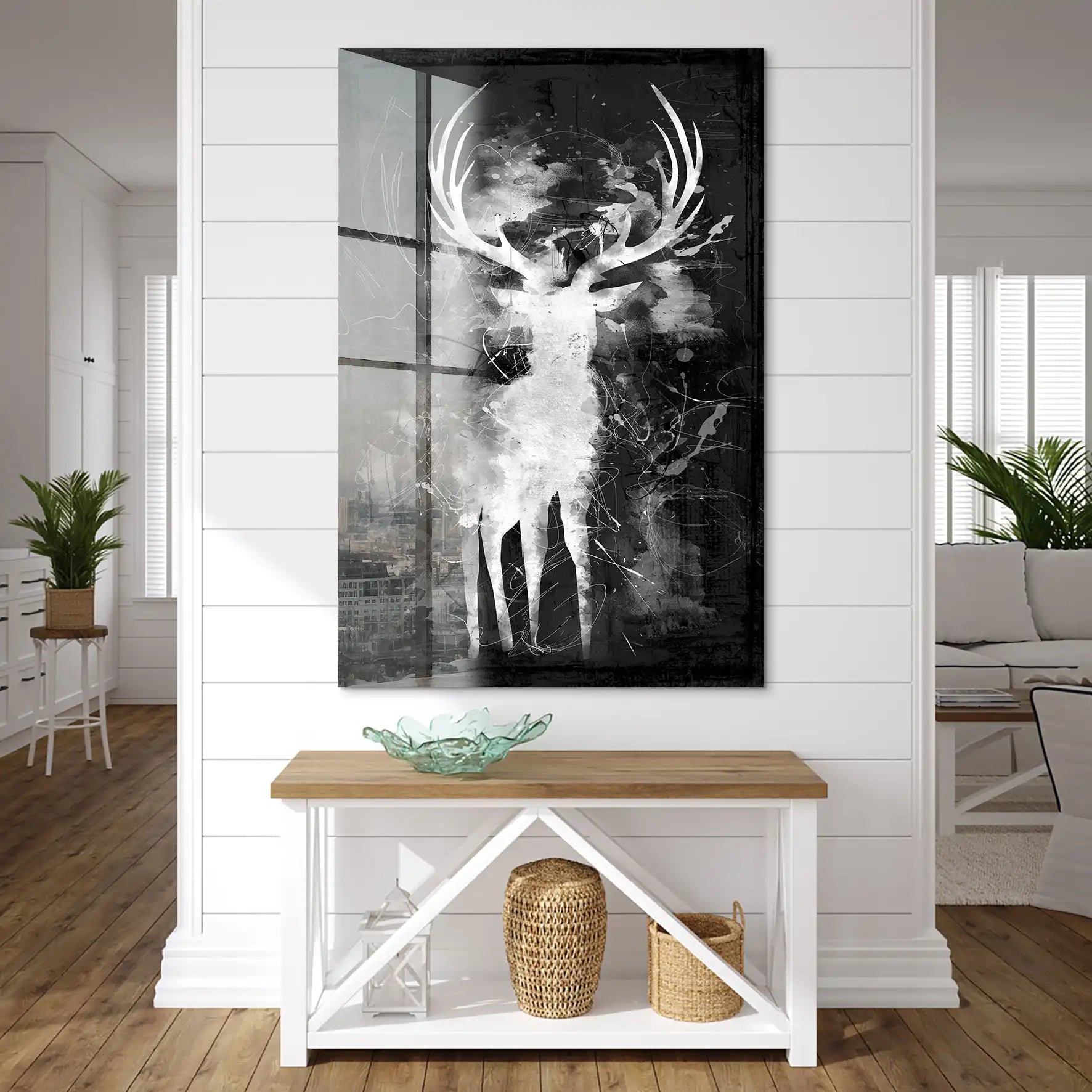 Hirsch Abstrakt Black Style Acrylglas Bild INGALERIE