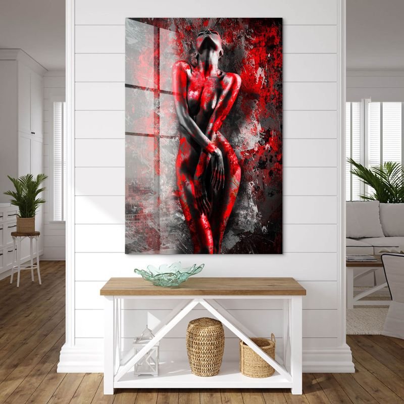 Red Woman Erotik Abstrakt Acrylglas Bild INGALERIE