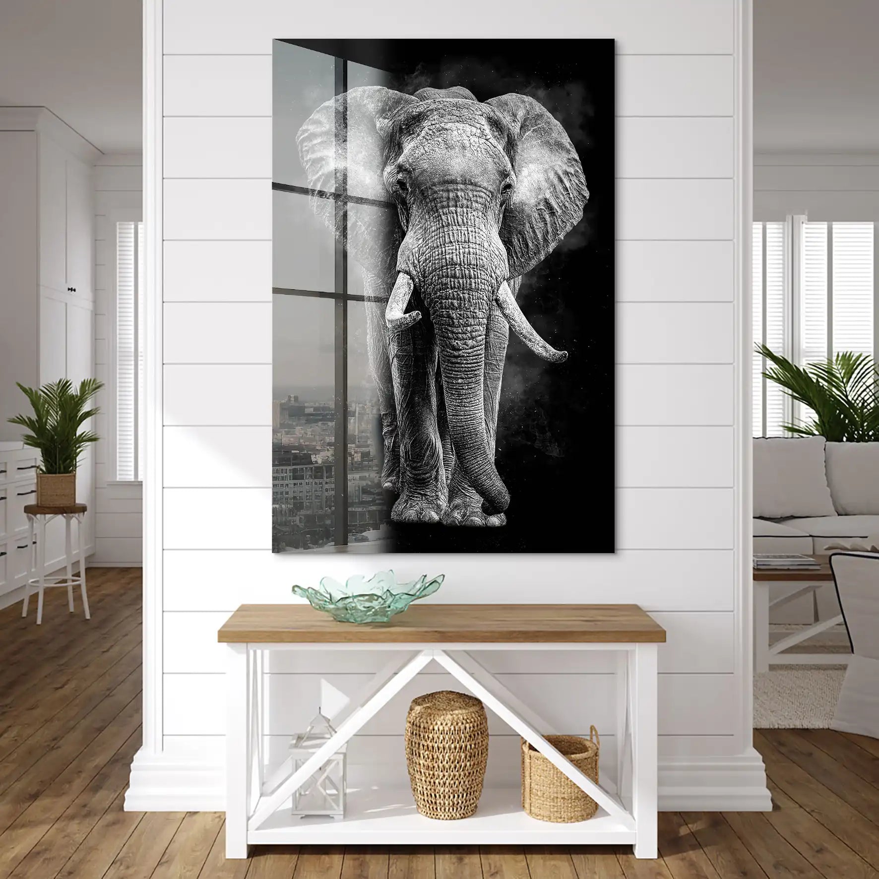 Elefant Abstrakt Dark Style Acrylglas Bild INGALERIE