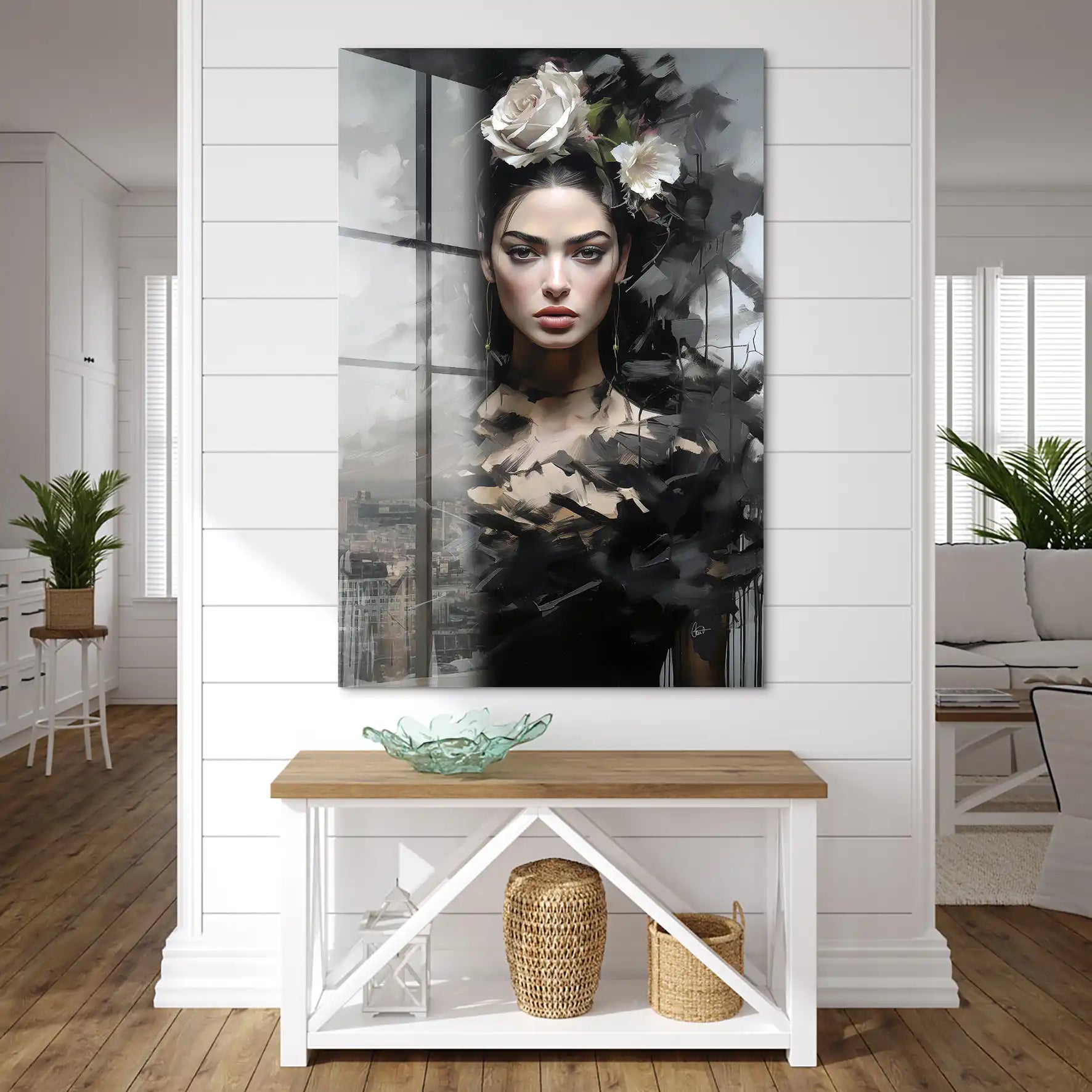 Frida Kahlo Black Art Acrylglas Bild INGALERIE